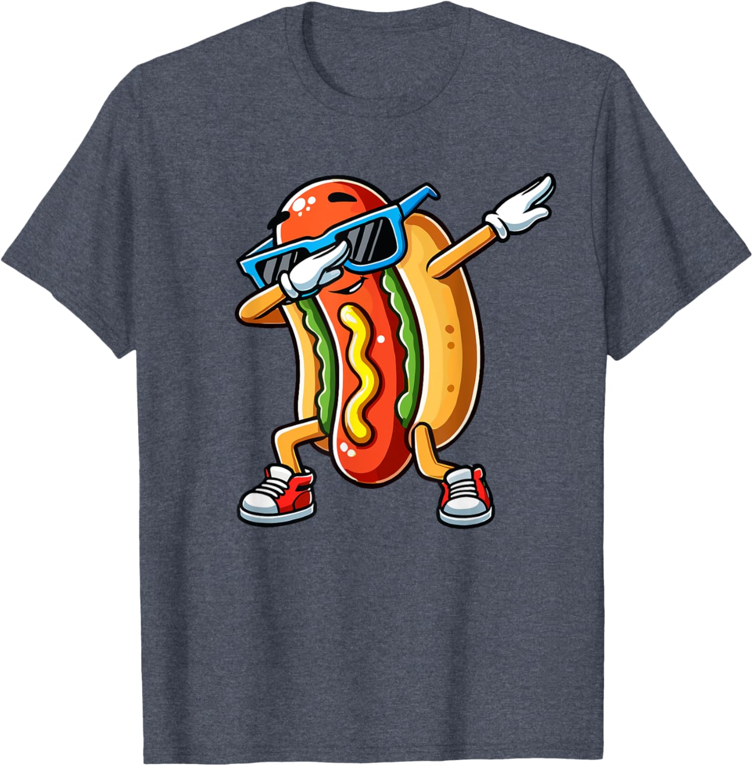 Funny Dabbing Hotdog Sunglasses T-Shirt for Kids Who Love Dogs and Hotdogs - 21