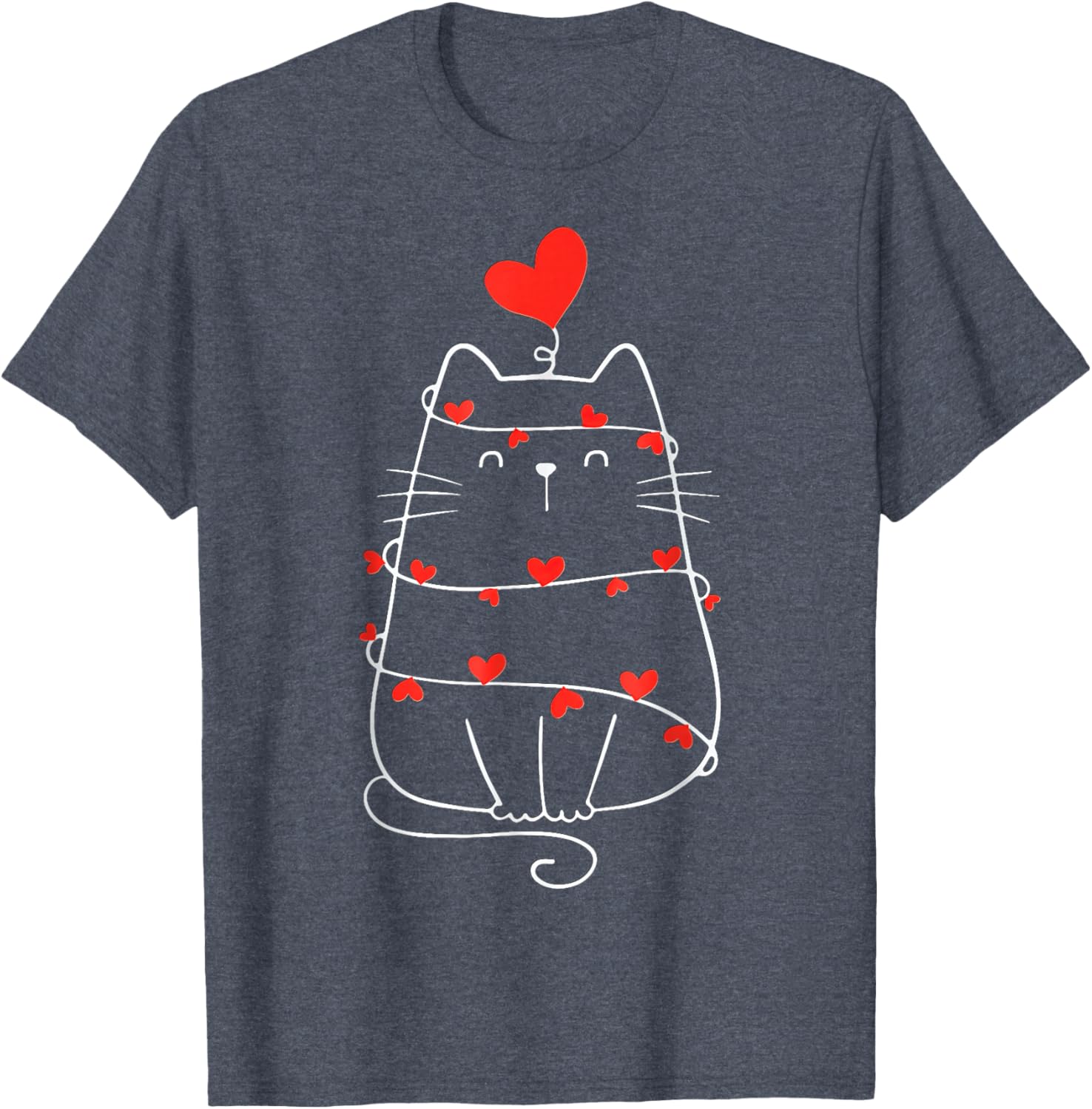 Funny Heart Cat Valentine's Day T-Shirt for Cat Lovers - 23