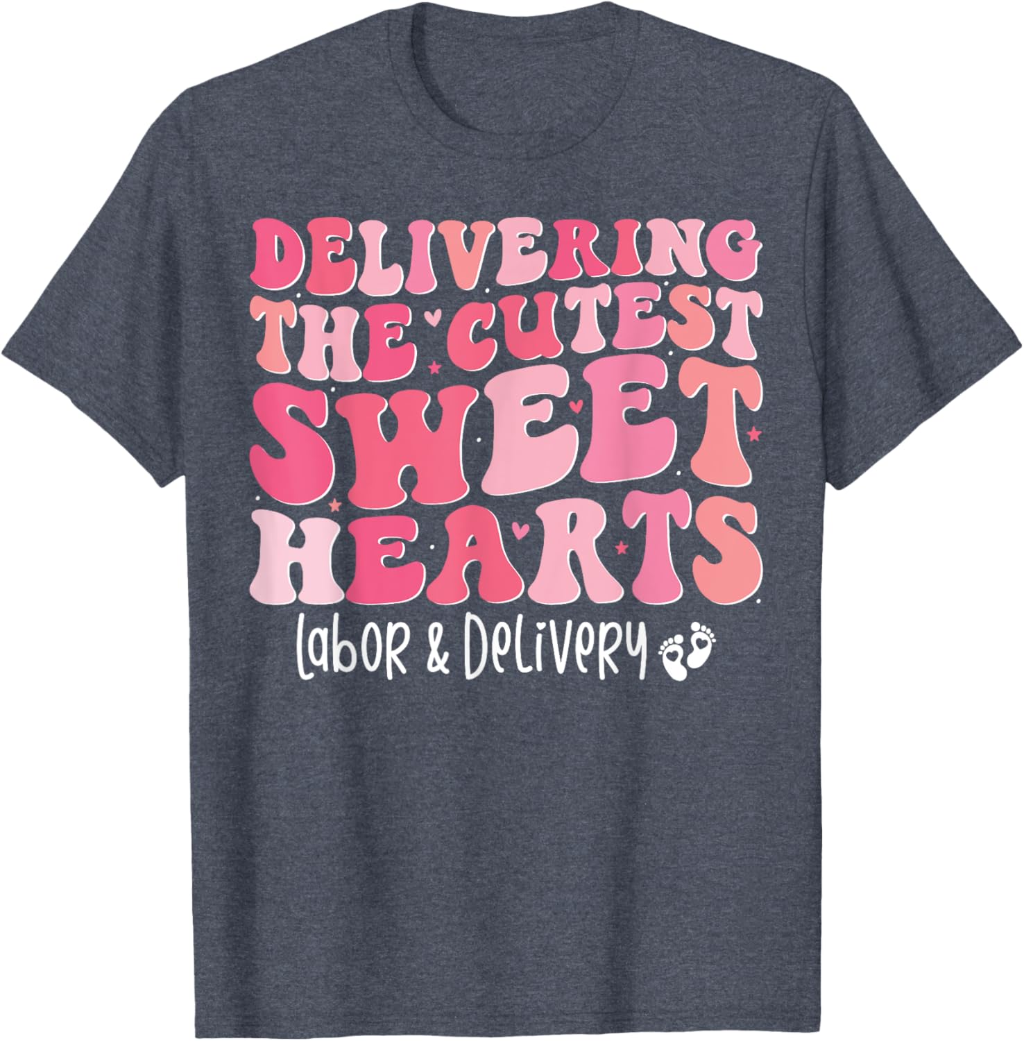 Groovy Labor and Delivery Nurse Valentine's Day T-Shirt for Nurses - 10