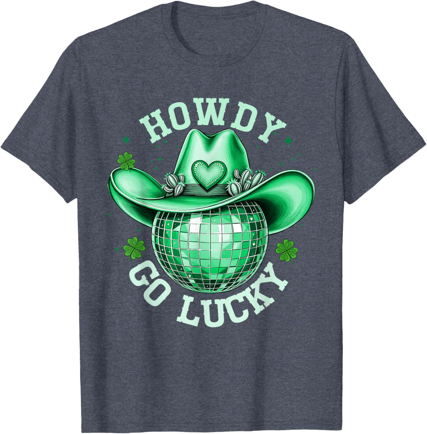 Howdy Go Lucky Disco Western Irish Shamrock T-Shirt for St. Patrick's Day - 19