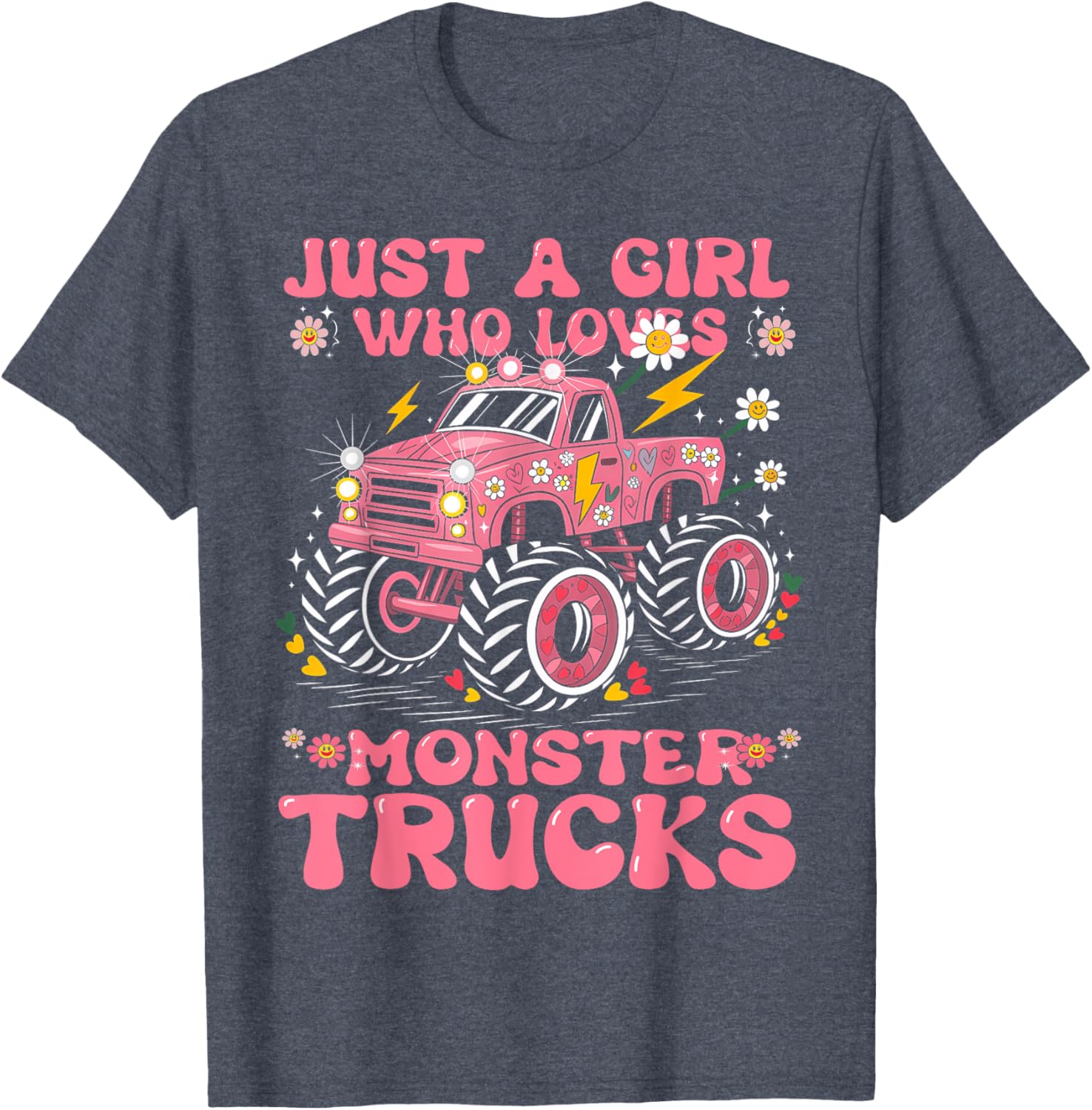 Pink Monster Truck T-Shirt for Girls - Perfect Birthday Gift Tee - 11