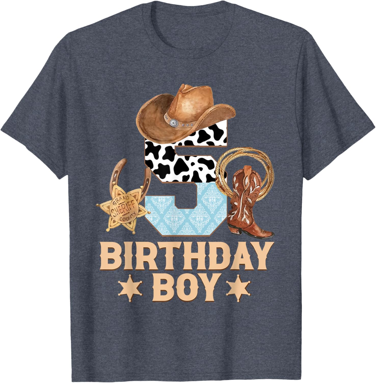 Western Family Birthday Boy Cowboy T-Shirt for 5th Birthday Celebration - 12