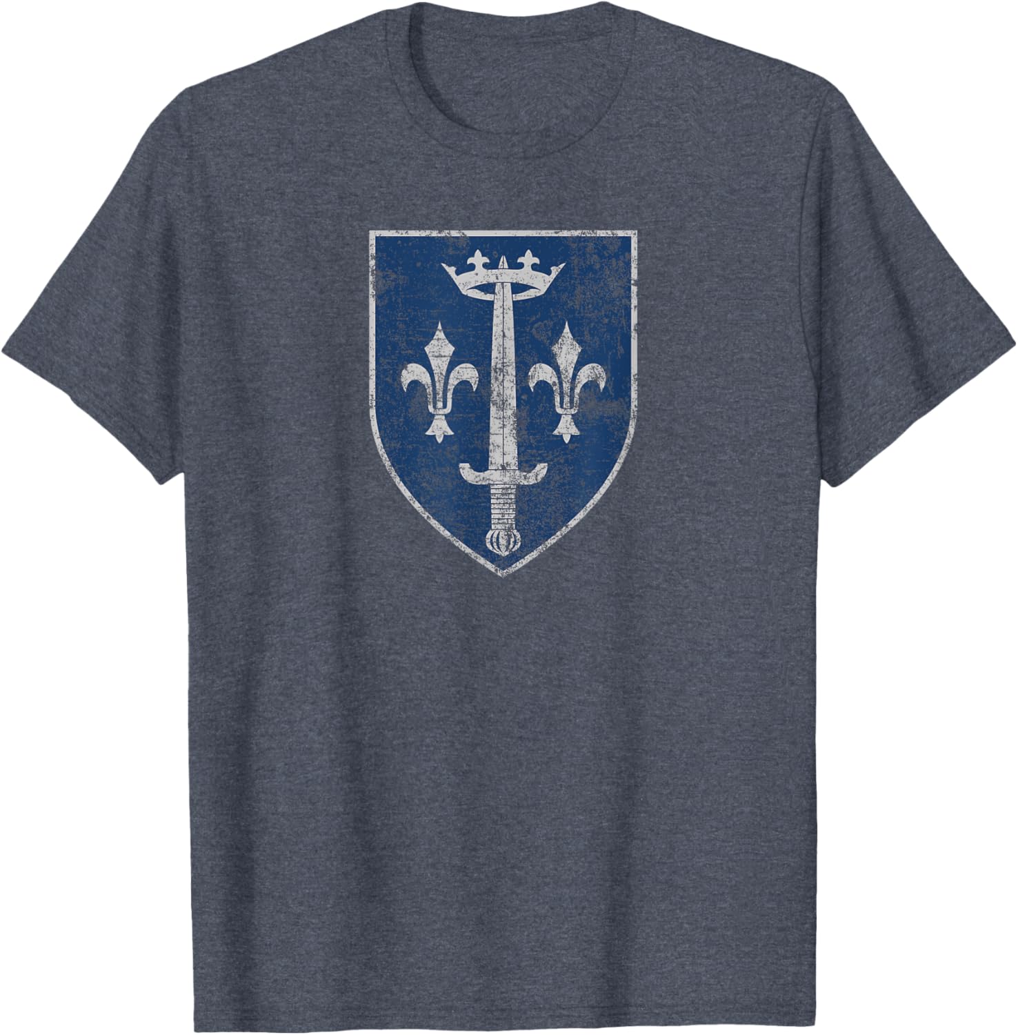 Family Crest of Saint Joan of Arc Distressed Print T-Shirt for Everyone - 6