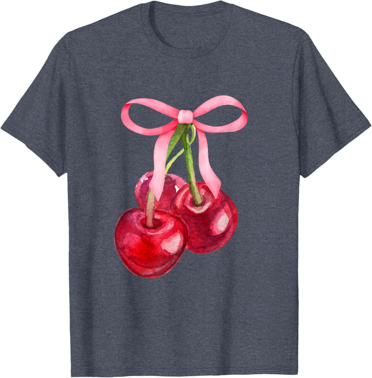 Coquette Red Cherry Pink Bows Preppy Girls T-Shirt for Stylish Kids - 12