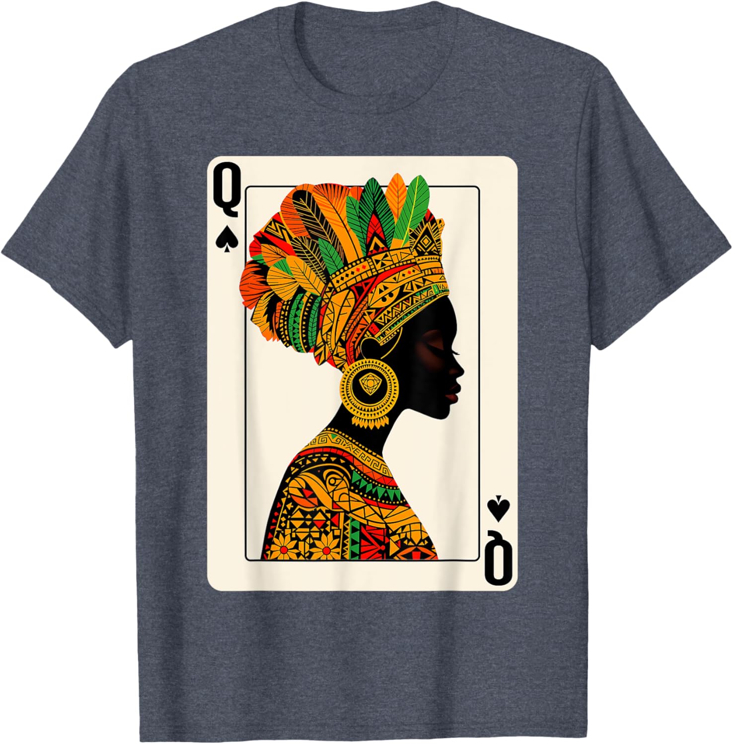 Black Queen of Spades Card Game T-Shirt Celebrating Proud Black Women - 5
