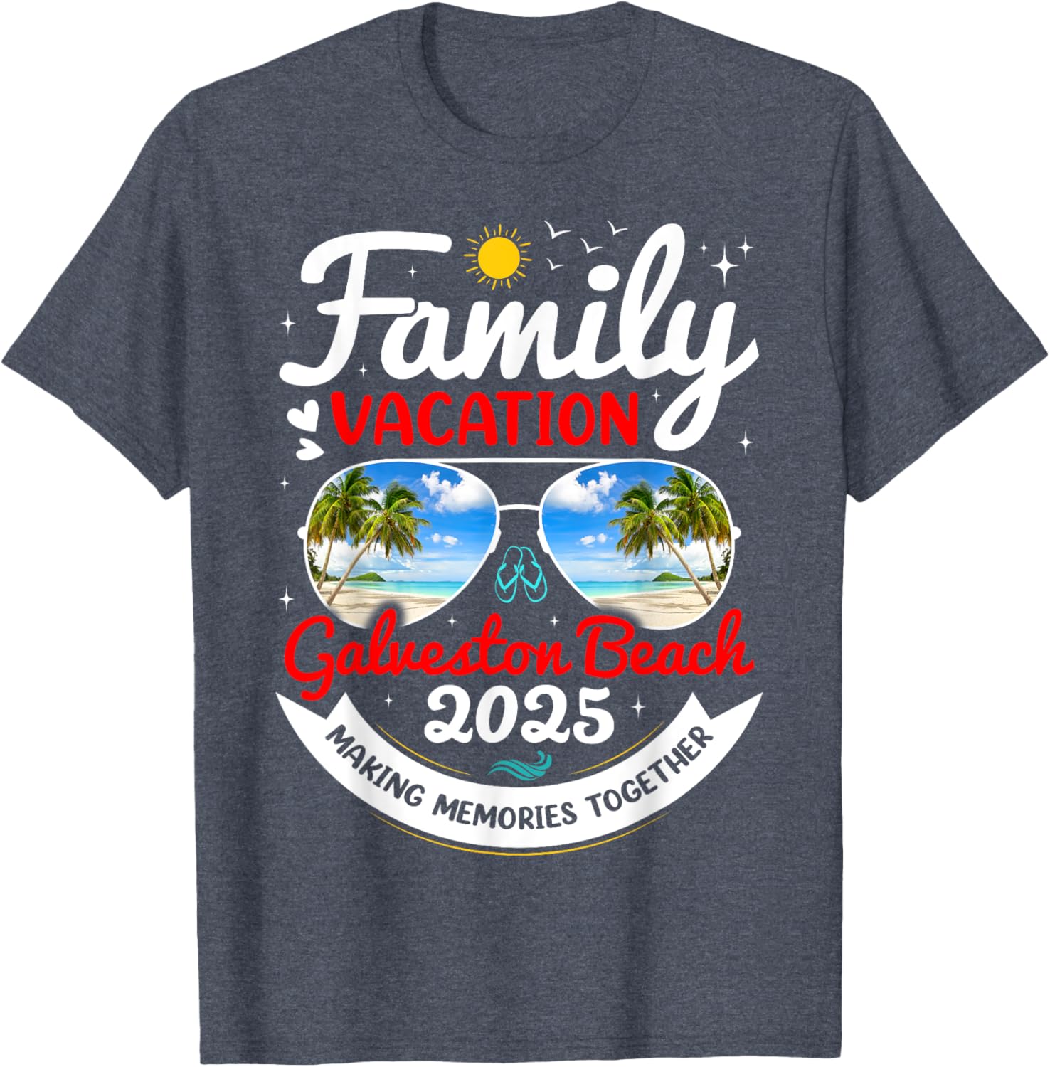 Galveston Beach Family Vacation 2025 Group T-Shirt for Fun Memories - 3