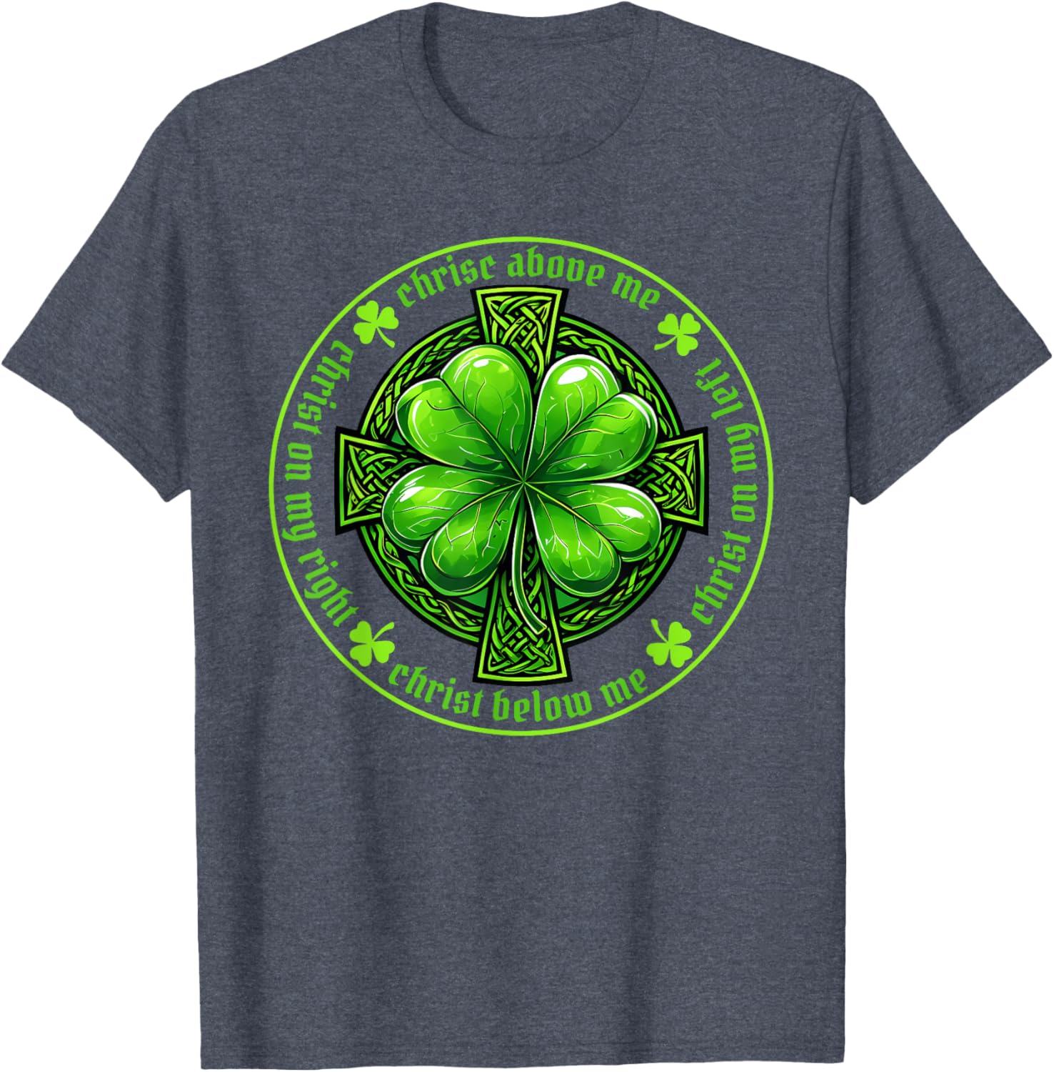 St Patrick's Breastplate Prayer T-Shirt Irish Cross Design for Catholics - 7