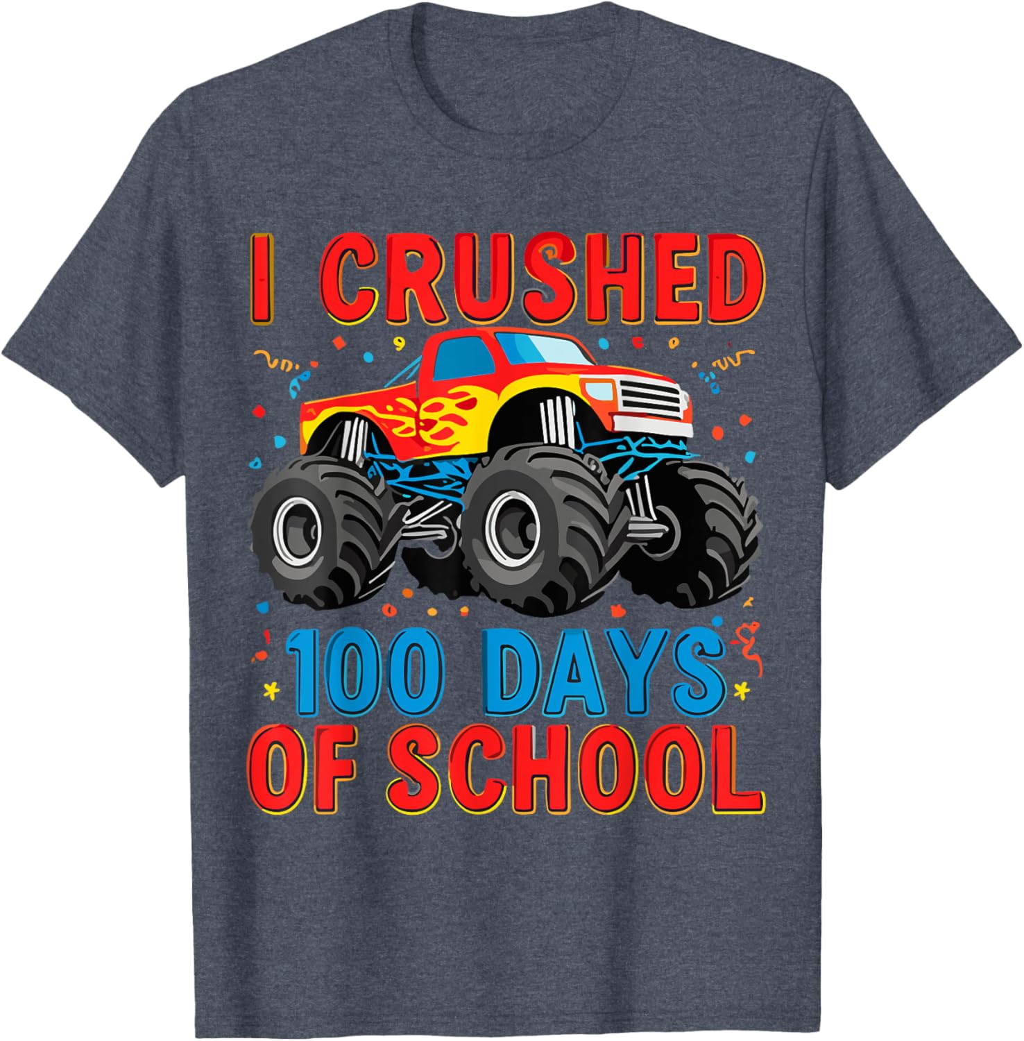 100 Days of School Monster Truck T-Shirt for Boys Fun School Spirit Gear - 13