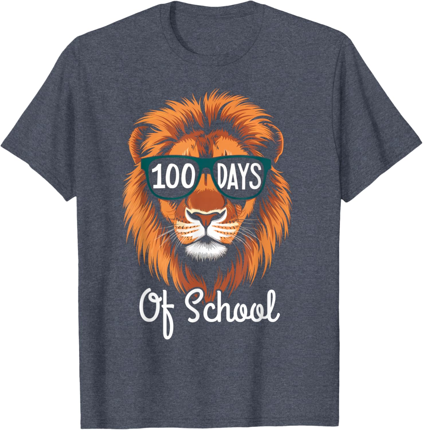 Cool Lion 100 Days Smarter Kids T-Shirt for 100th Day of School Fun - 1
