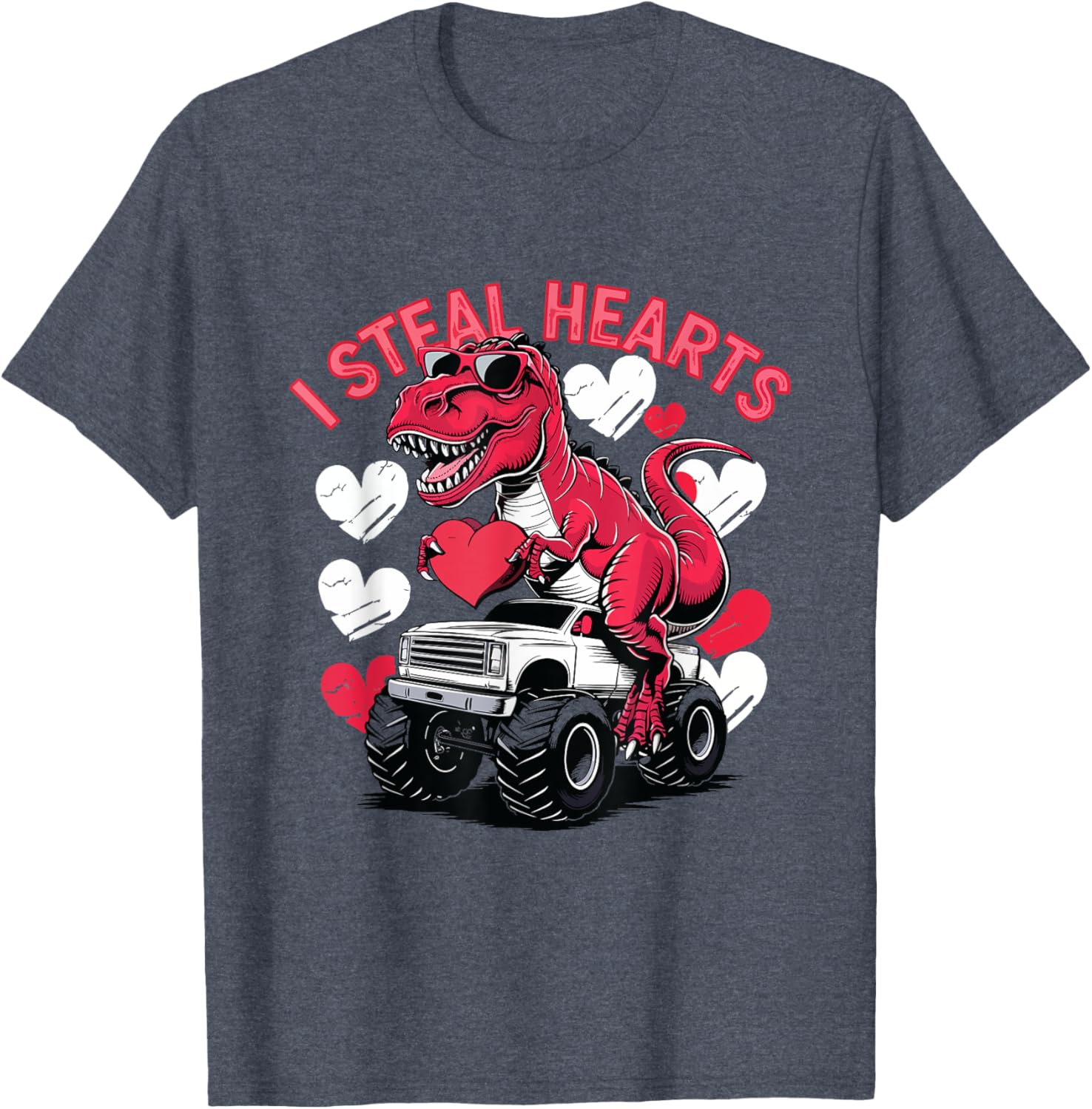 I Steal Hearts Toddler T-Rex Valentine's Day Shirt for Baby Boys - 15