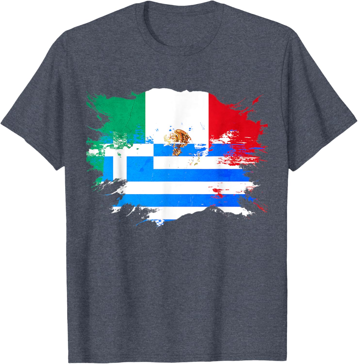 Mexican and Greek Heritage Flag T-Shirt for Proud Celebrations - 2
