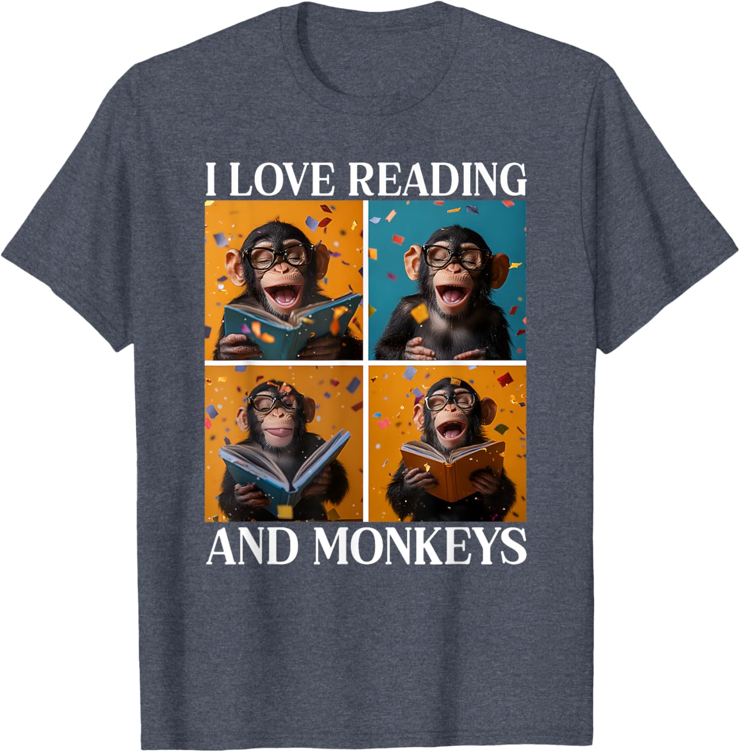 Adorable Love Reading and Monkeys T-Shirt for Book Lovers and Kids - 22