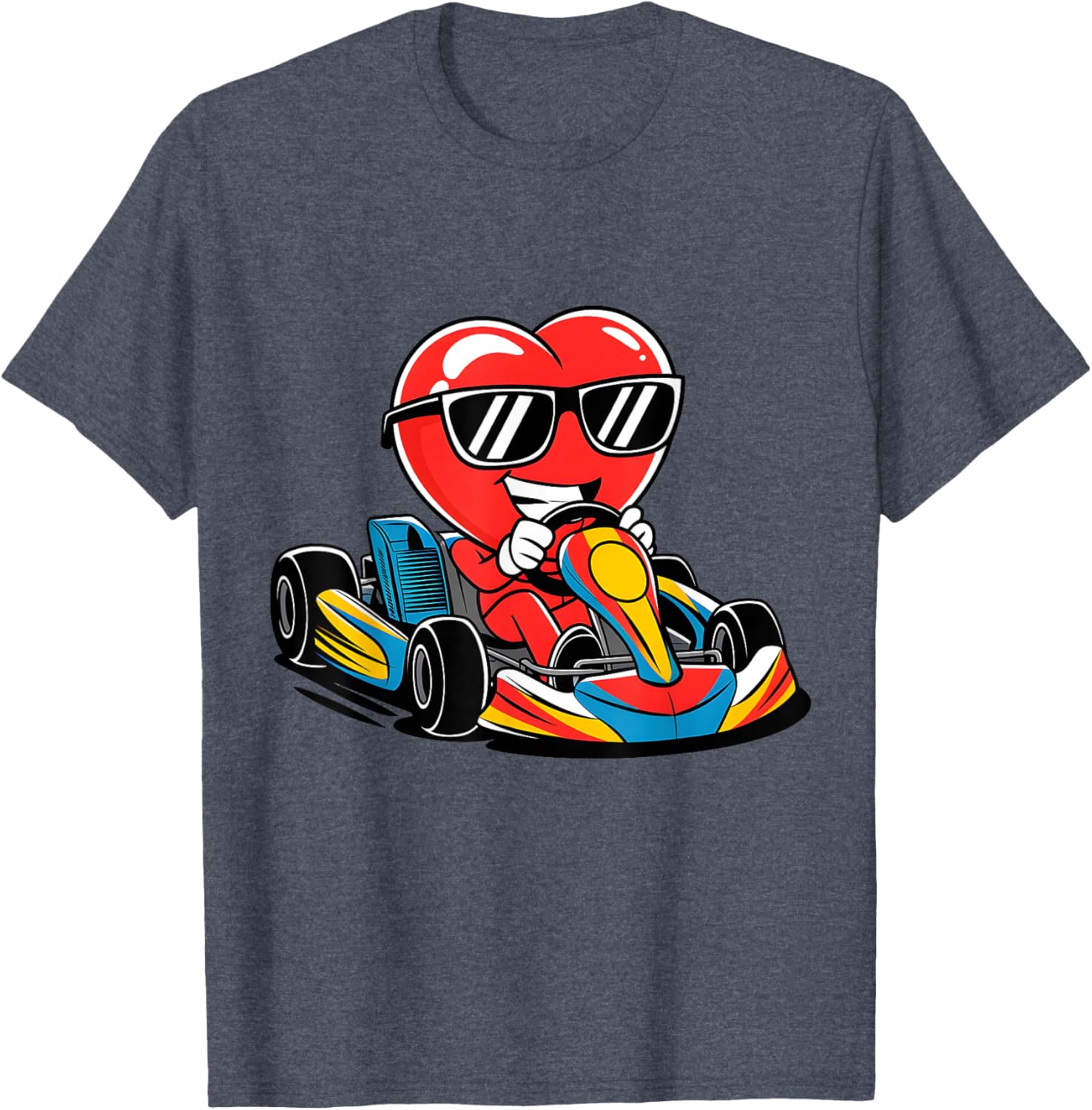 Heart Racing Go-Kart Valentine's Day T-Shirt for Boys and Girls - 26