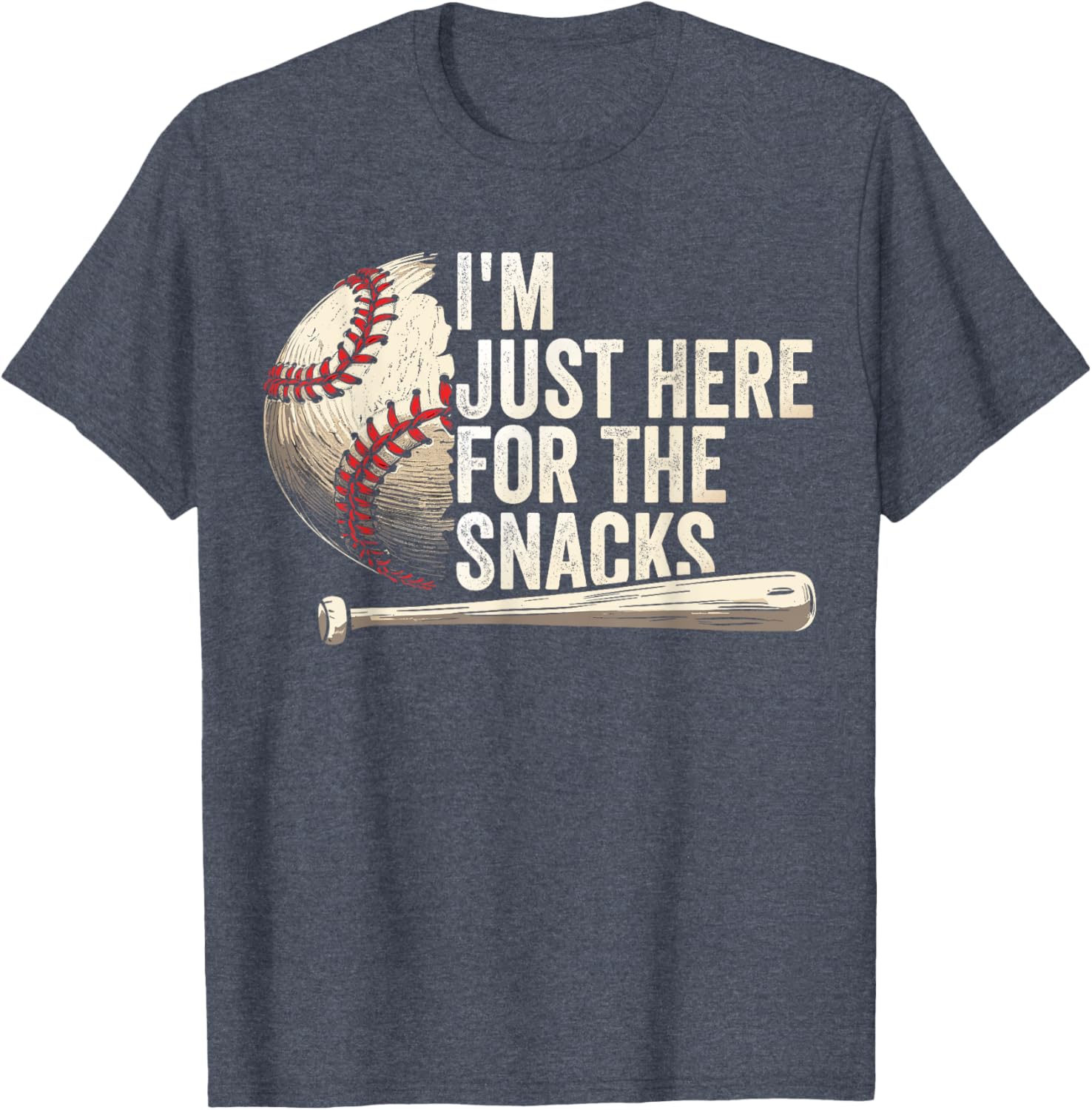 Funny Fantasy Baseball League T-Shirt I'm Just Here For The Snacks - 23