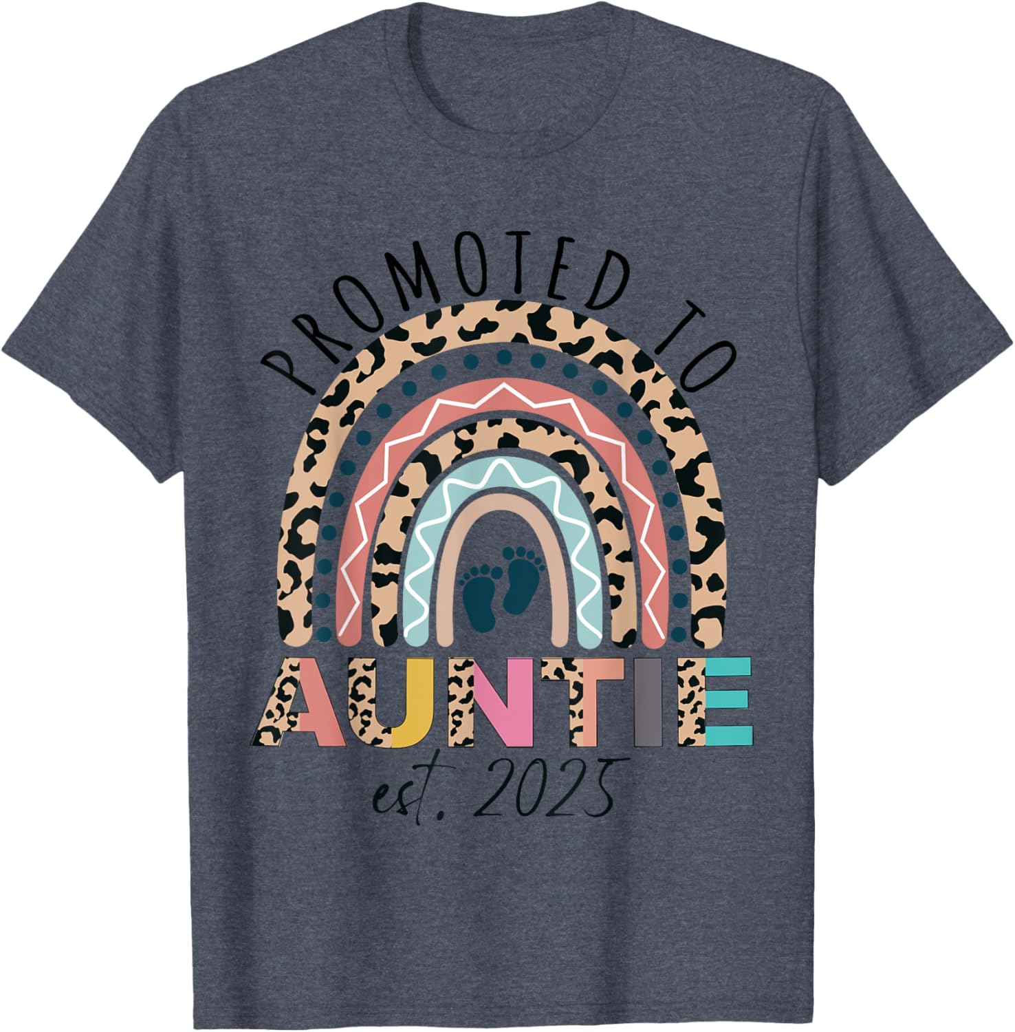 Promoted to Auntie Est 2025 Cute Mothers Day T-Shirt Gift for Aunties - 15