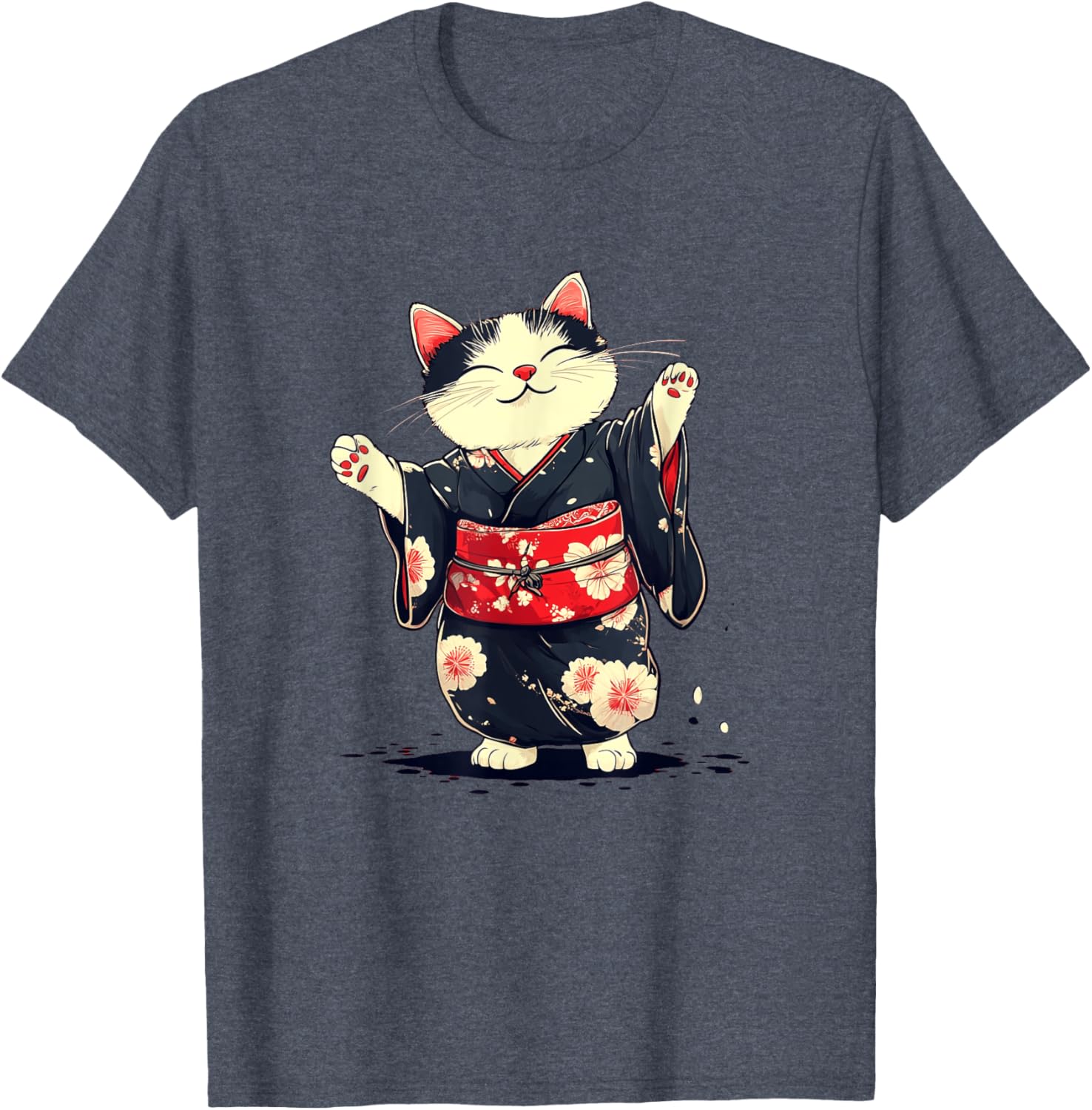 Pretty Kimono Cat T-Shirt for Japanese Style Lovers - Unisex Kids Adults - 19