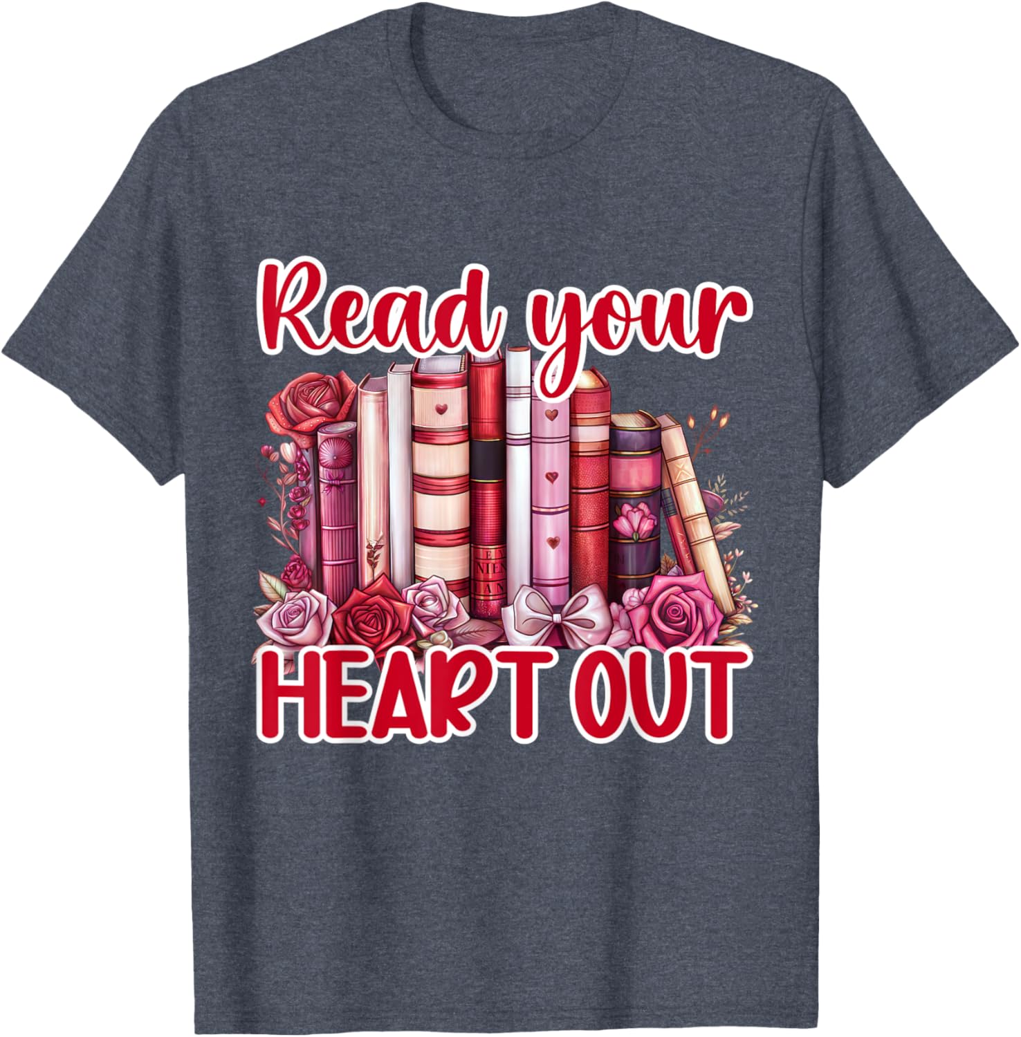 Retro Read Your Heart Out Valentine's Day T-Shirt for Book Lovers and Teachers - 16