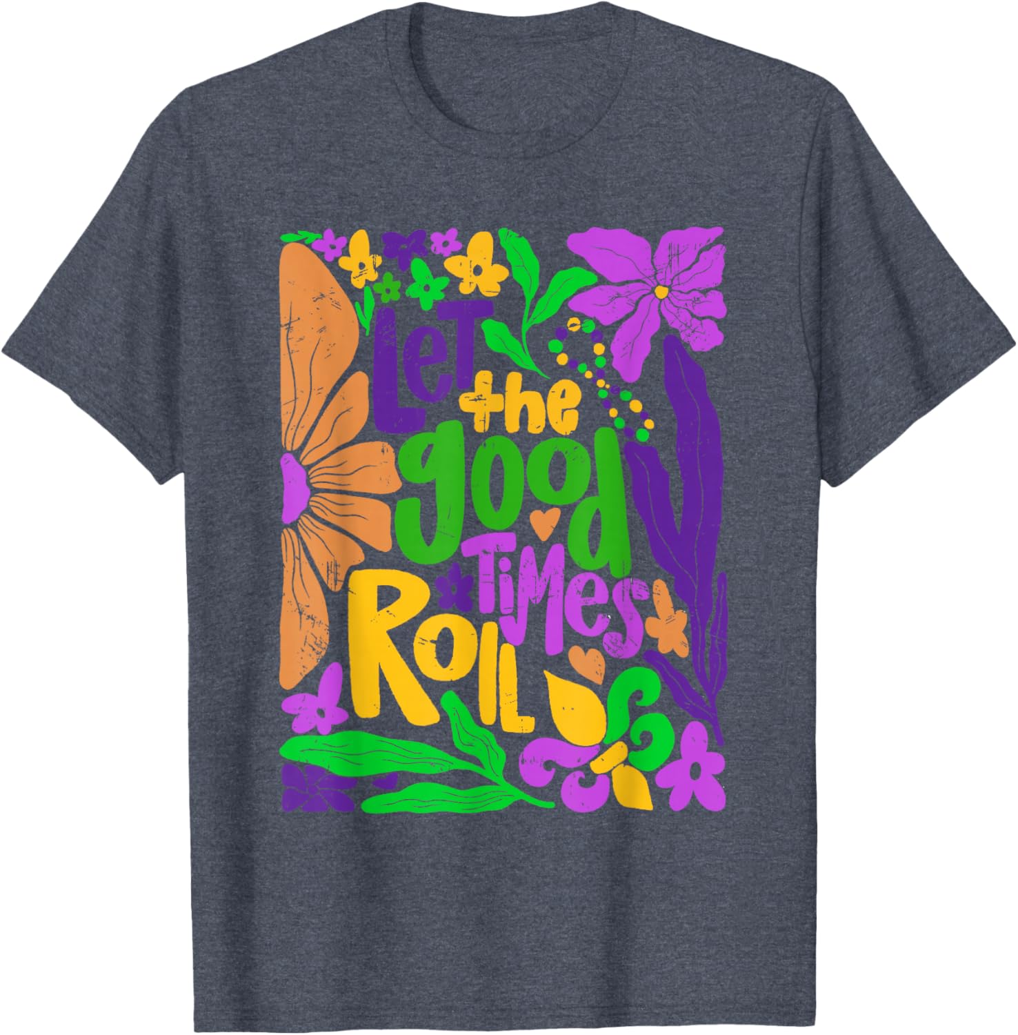 Mardi Gras Let the Good Times Roll Fleur De Lis T-Shirt for All Ages - 12