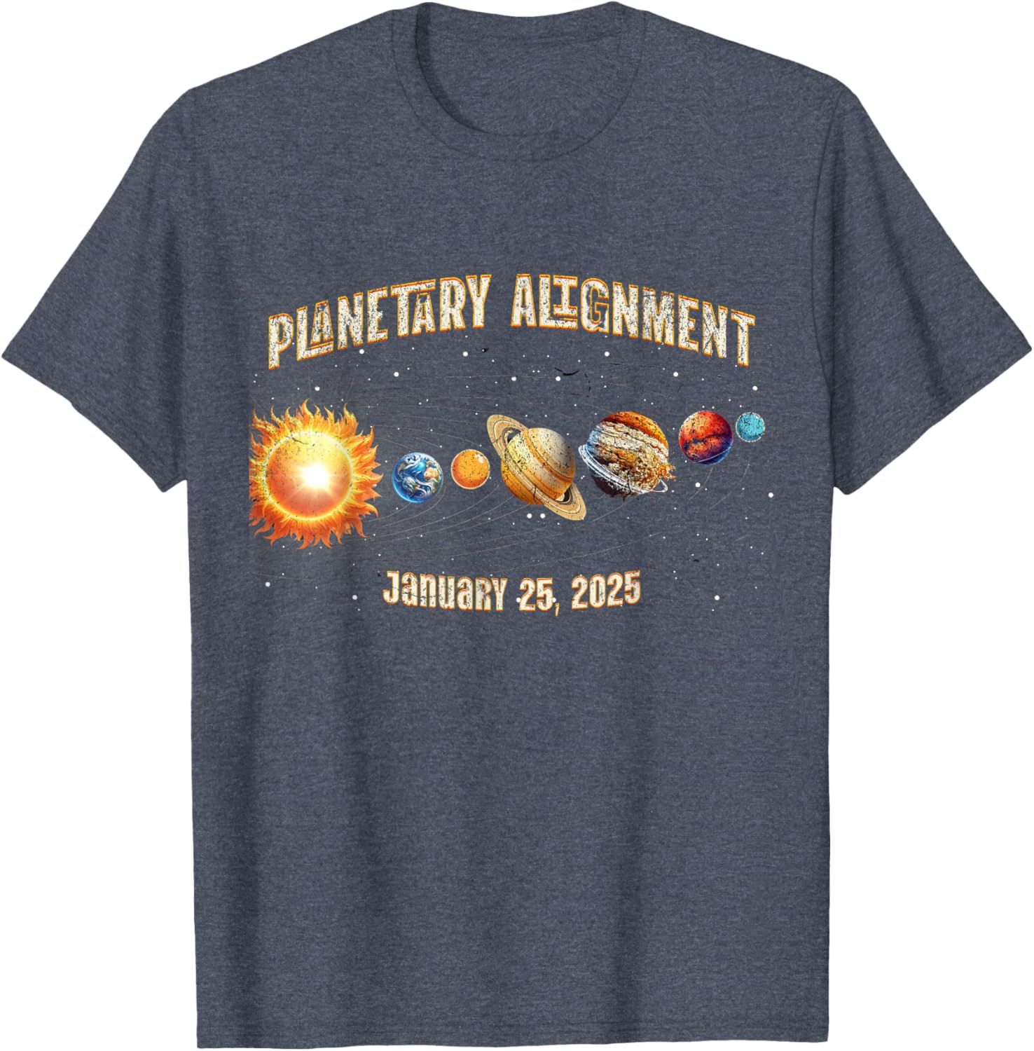 Vintage Planetary Alignment Memory T-Shirt for January 25 2025 Events - 10