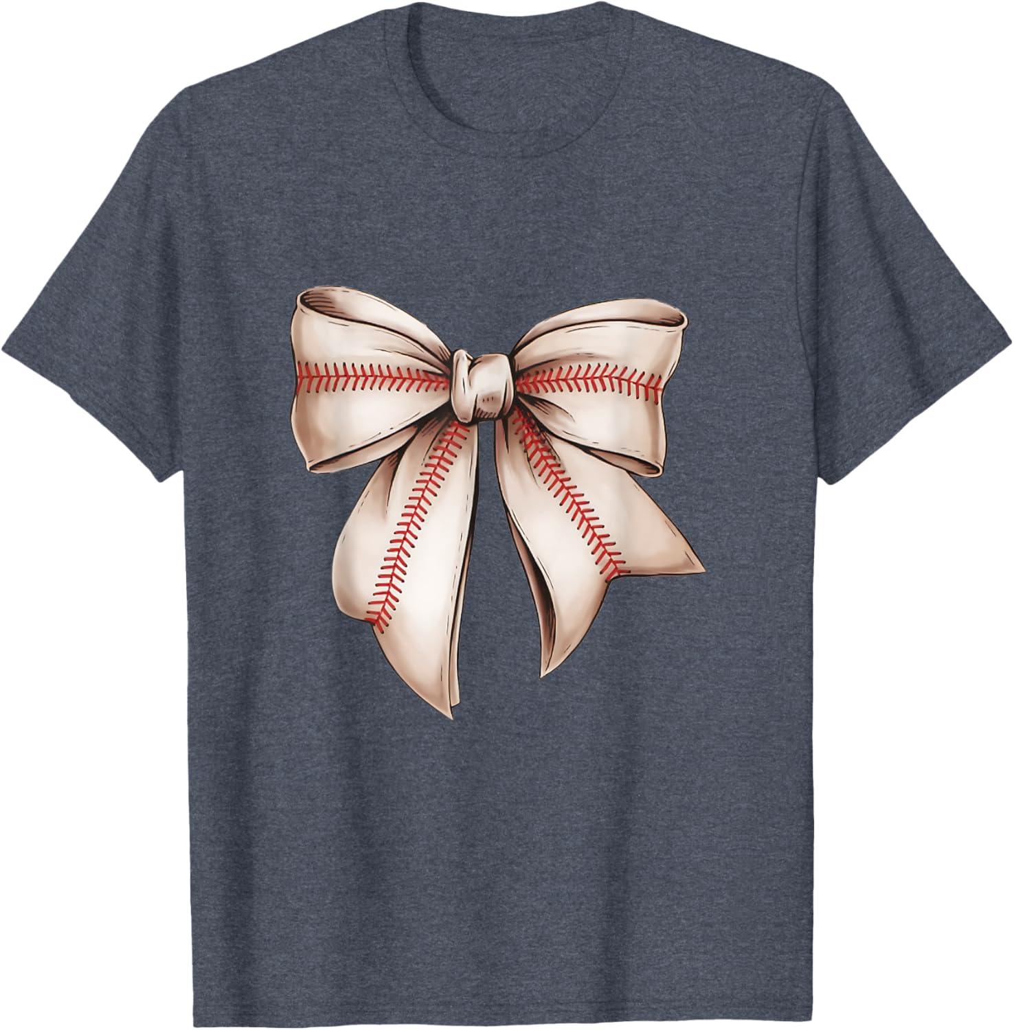 Retro Baseball Bow T-Shirt for Sports Lovers, Fun Sublimation Design - 6