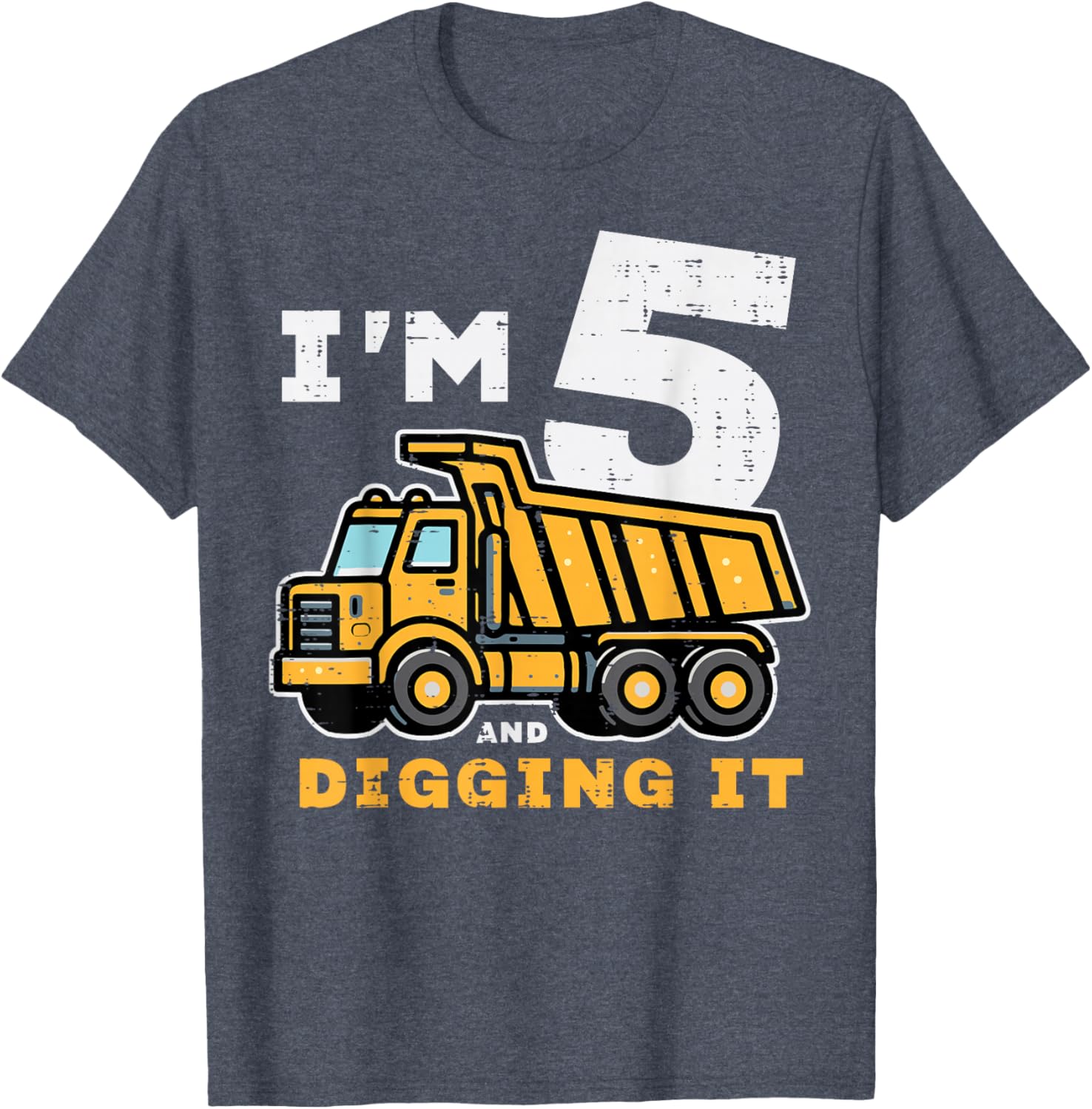 5th Birthday Dump Truck T-Shirt for Boys I’m 5 Digging It Fun Kids Tee - 9