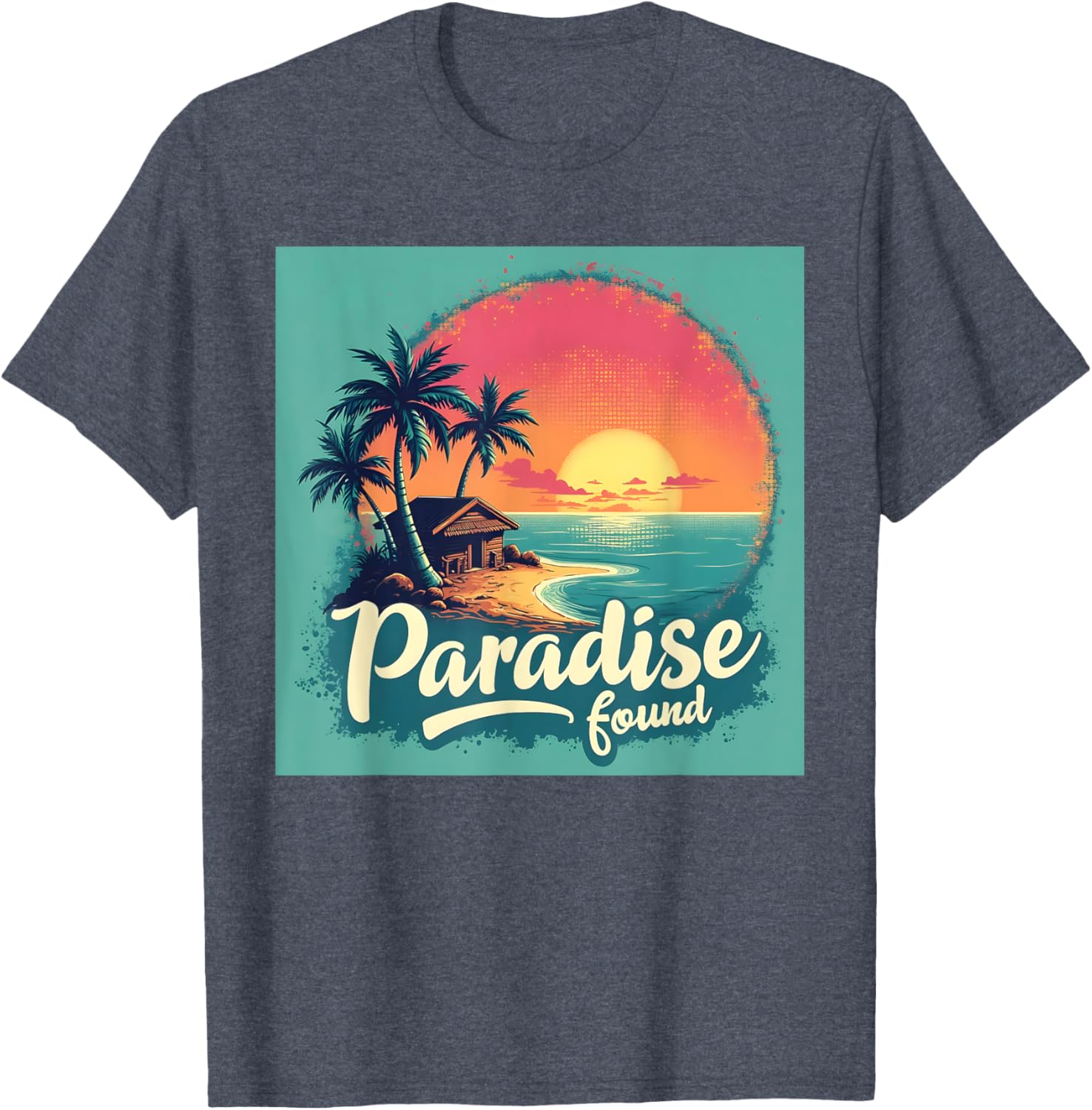 Tropical Paradise Sunset Shirt with Palm Trees and Ocean Design - 14