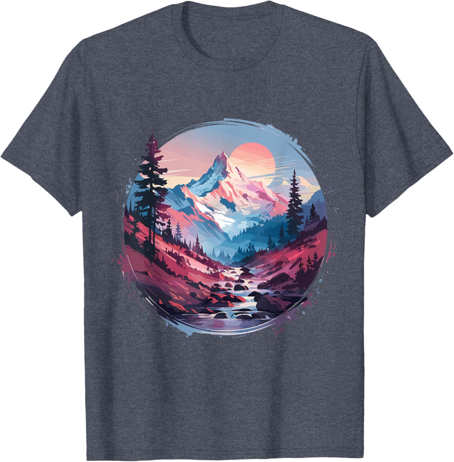 Funny Mountain Hiking T-Shirt with Sunrise Graphic for Outdoor Lovers - 1
