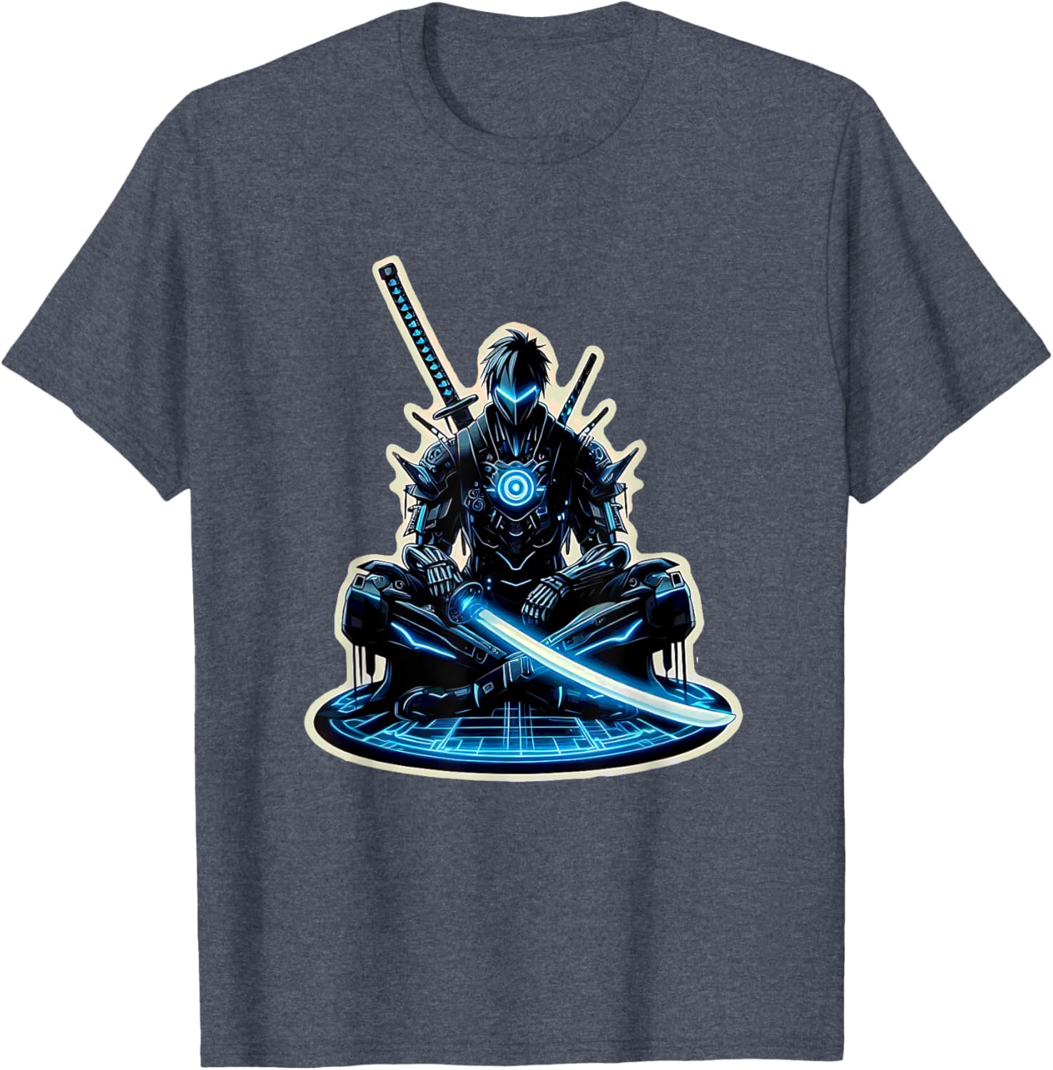 Futuristic Anime Samurai Gamer Warrior T-Shirt for Sci-Fi Fans - 18
