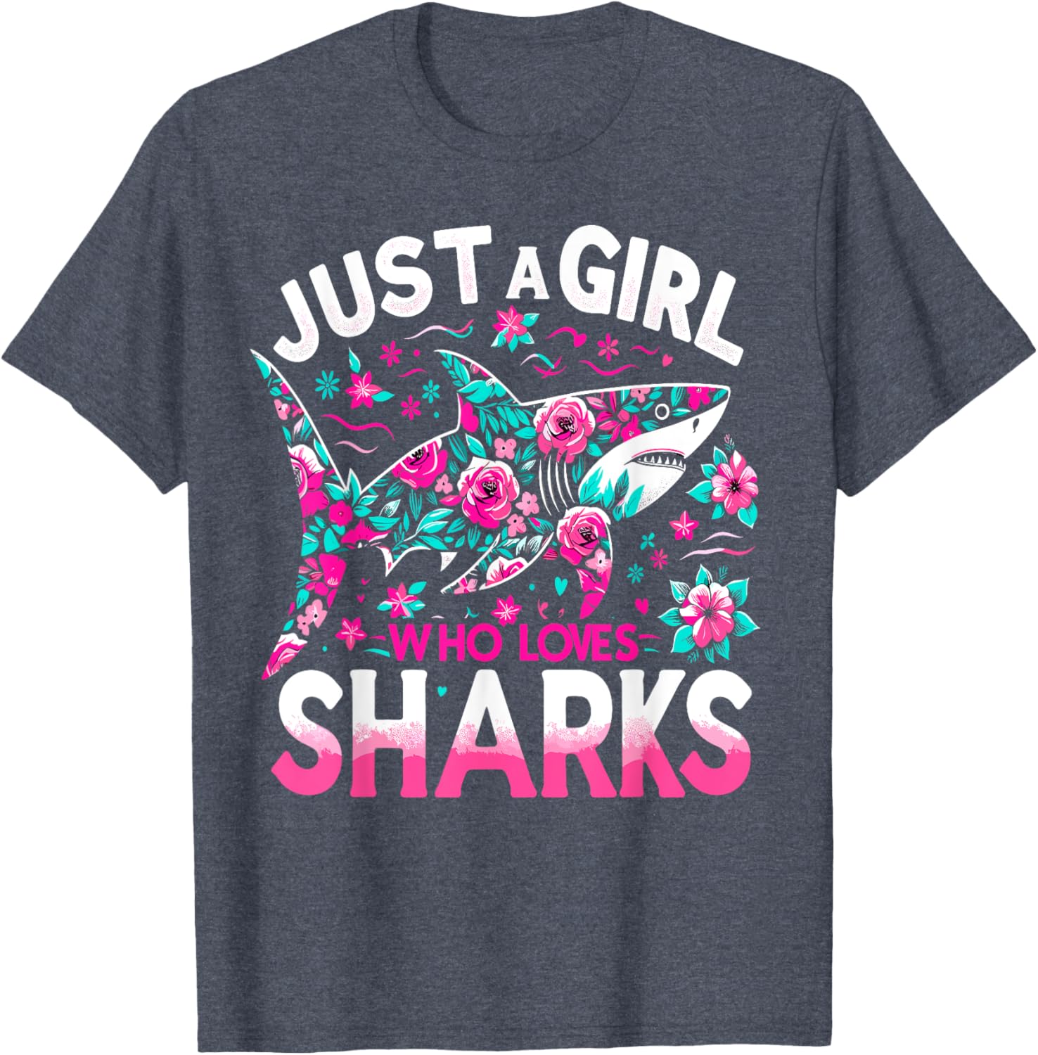 Just A Girl Who Loves Sharks T-Shirt for Shark Lovers and Ocean Fans - 1
