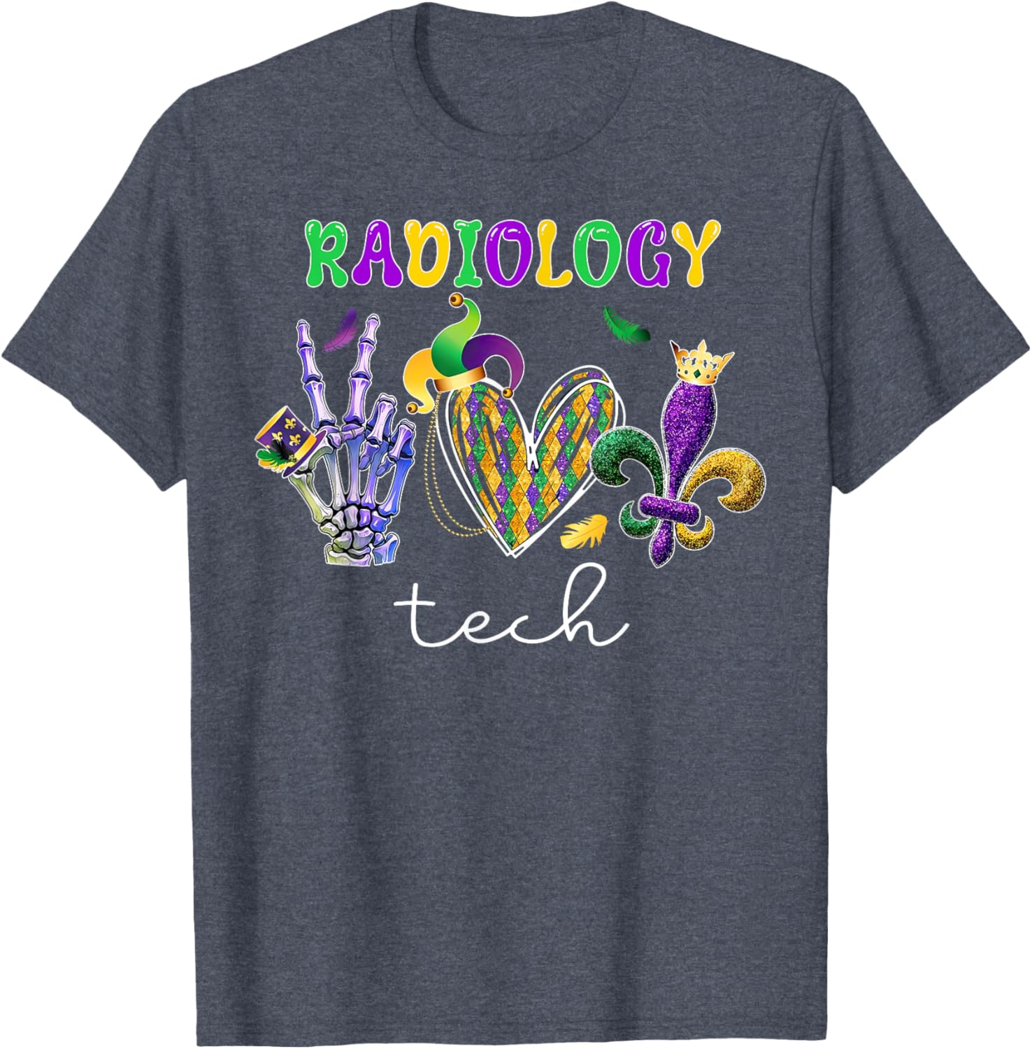 Radiology Tech Mardi Gras T-Shirt for X-Ray Technologists and Fans - 15