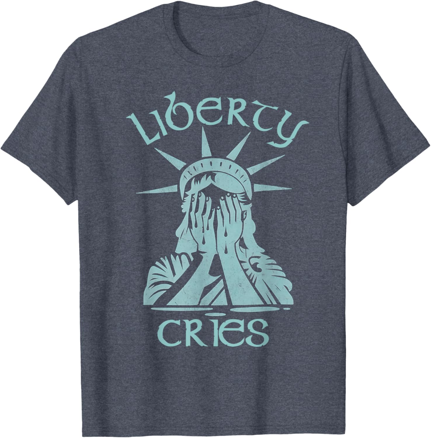 Statue of Liberty Headache Disgust Cry T-Shirt for American Pride - 3