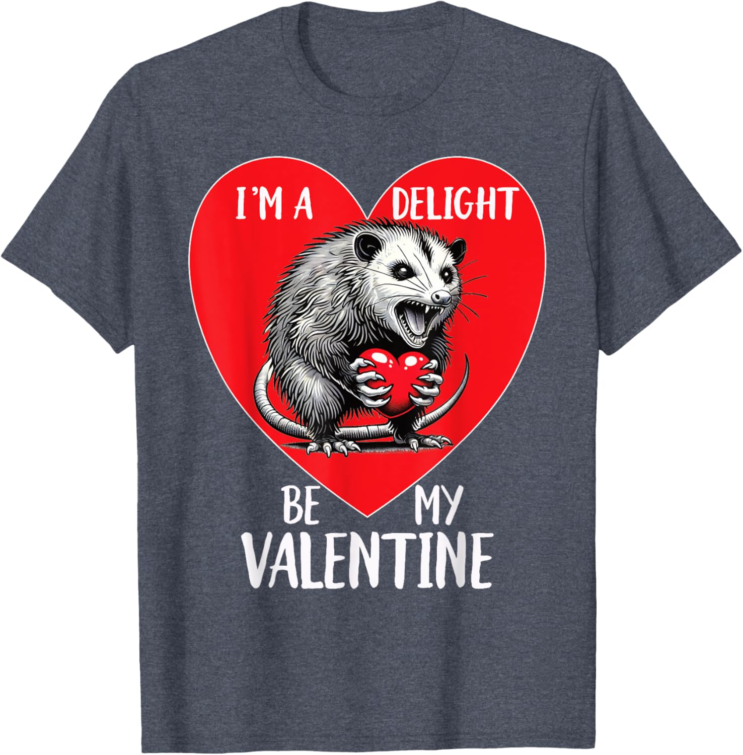 Funny Sarcastic Opossum Be My Valentine T-Shirt for Animal Lovers - 2