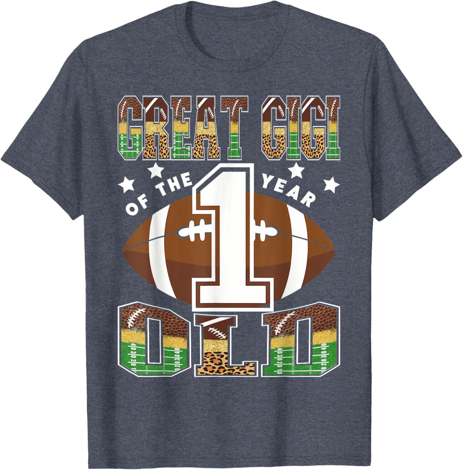 Celebrate Your Little Star with the Great Gigi 1st Birthday Football T-Shirt - 3