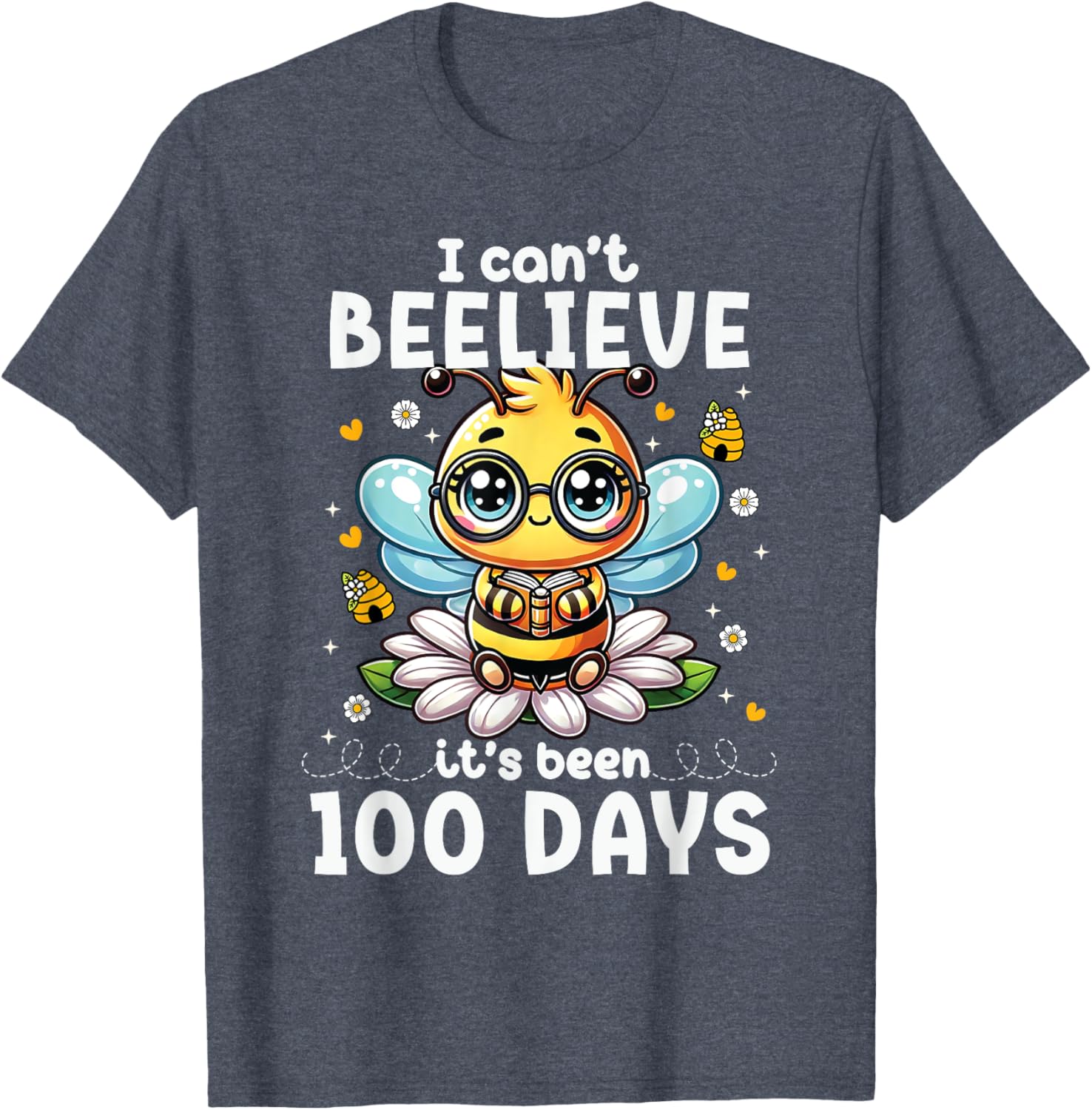 Fun 100 Days of School Bee T-Shirt for Kids and Teachers - 12