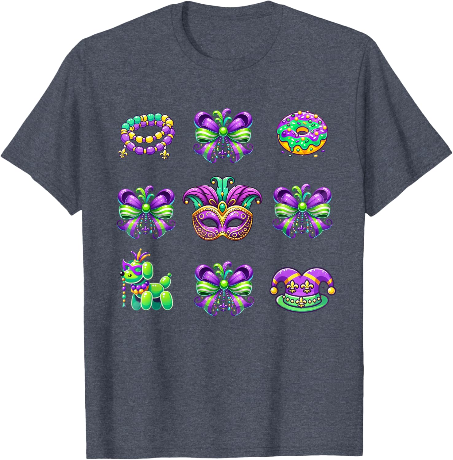 Mardi Gras Coquette Bow T-Shirt for Women and Kids - Fat Tuesday Fun - 2