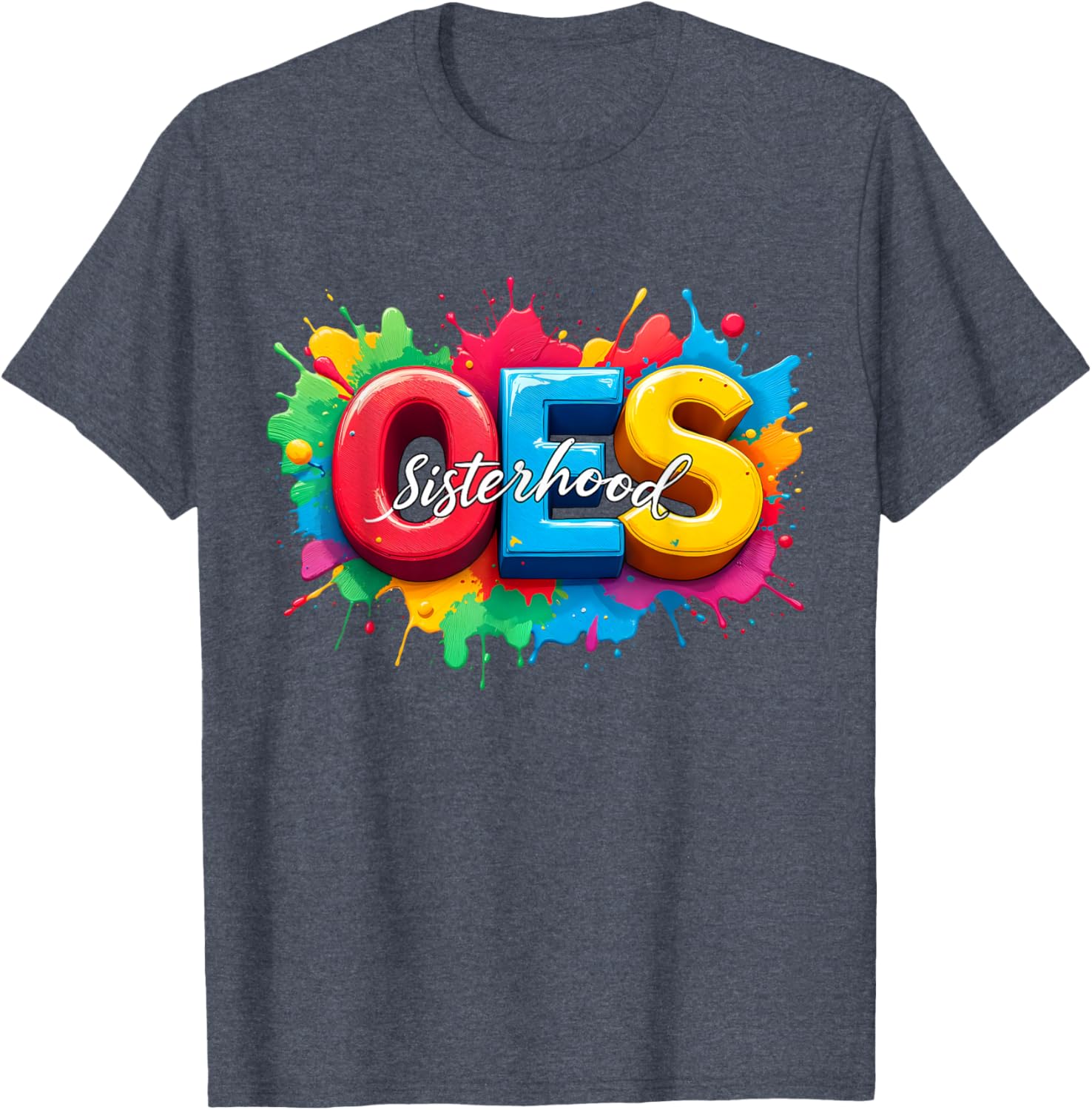 Colorful OES Sisterhood Watercolor T-Shirt for Eastern Star Fans - 6
