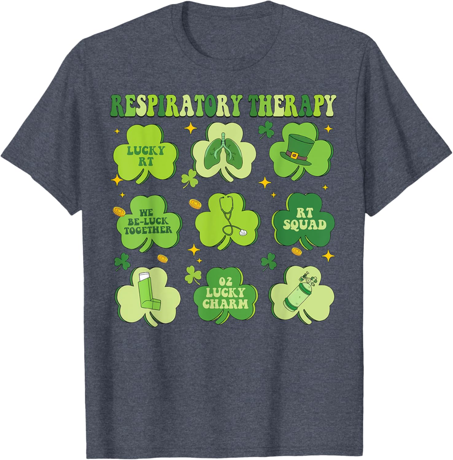 St Patrick's Day Shamrock T-Shirt for Respiratory Therapists - 4
