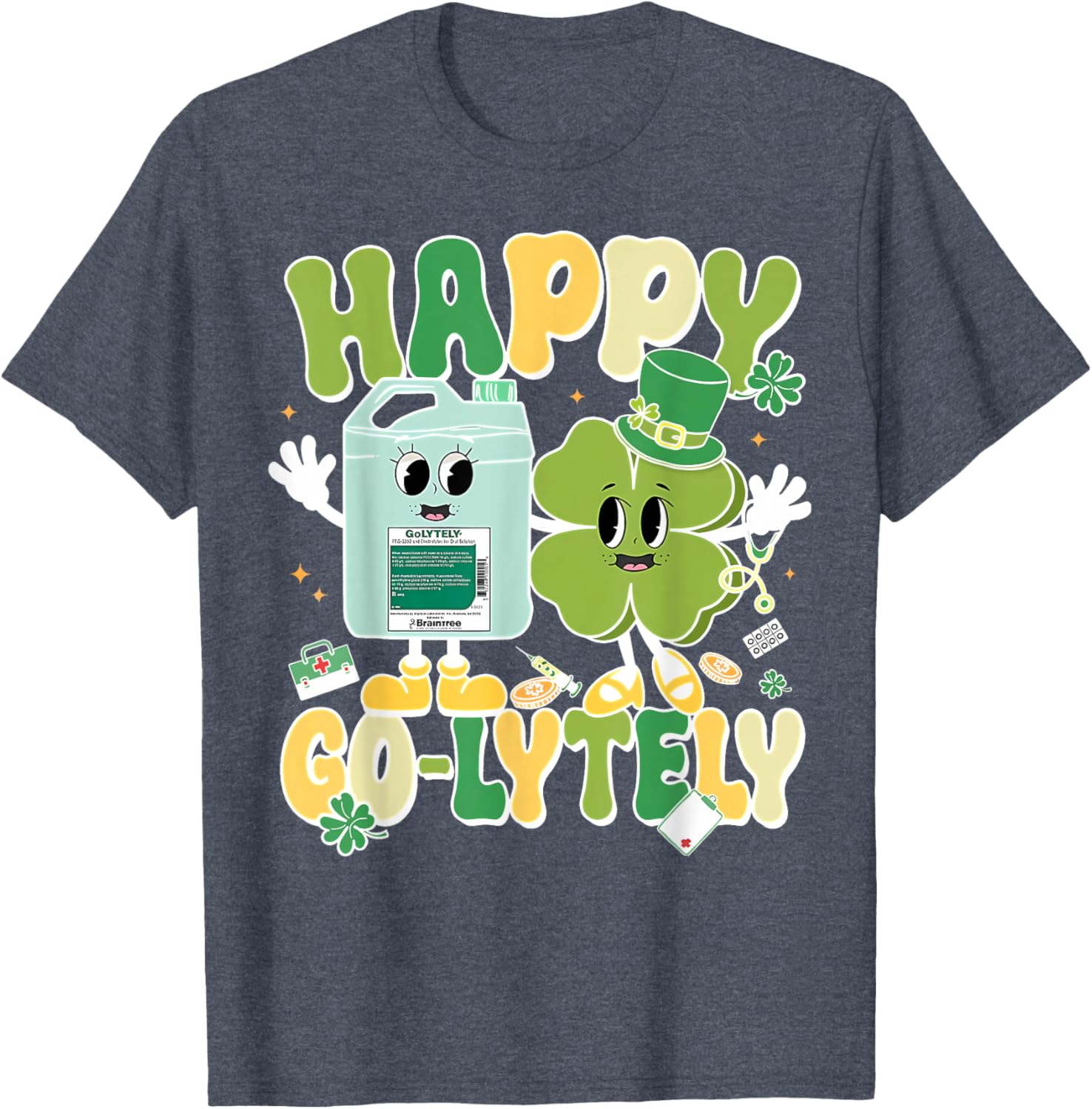 Happy Go-Lytely St Patrick's Day GI Nursing Humor T-Shirt for Fun Nurses - 8