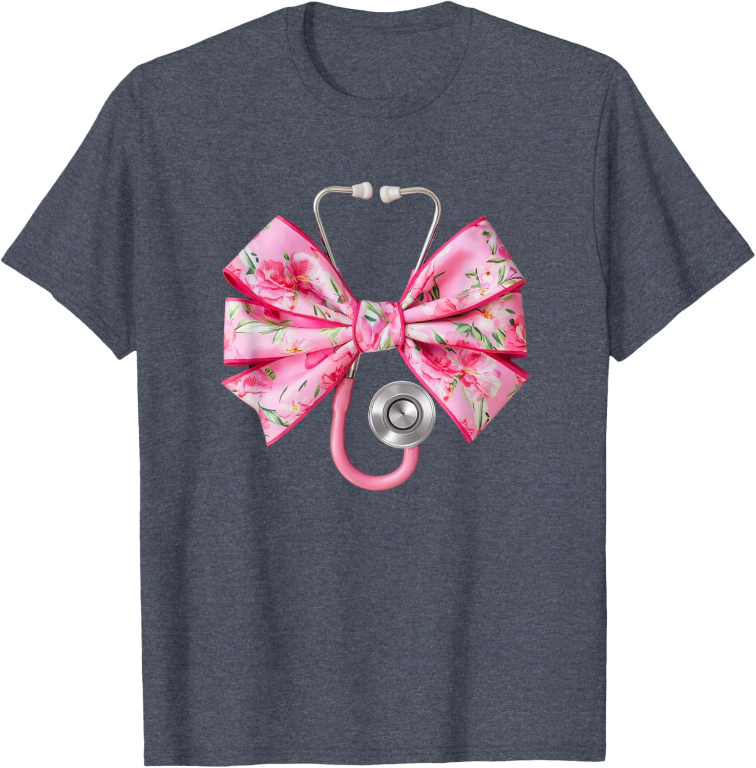Pink Coquette Nurse Stethoscope Bow T-Shirt for Nurse Appreciation Gift - 21