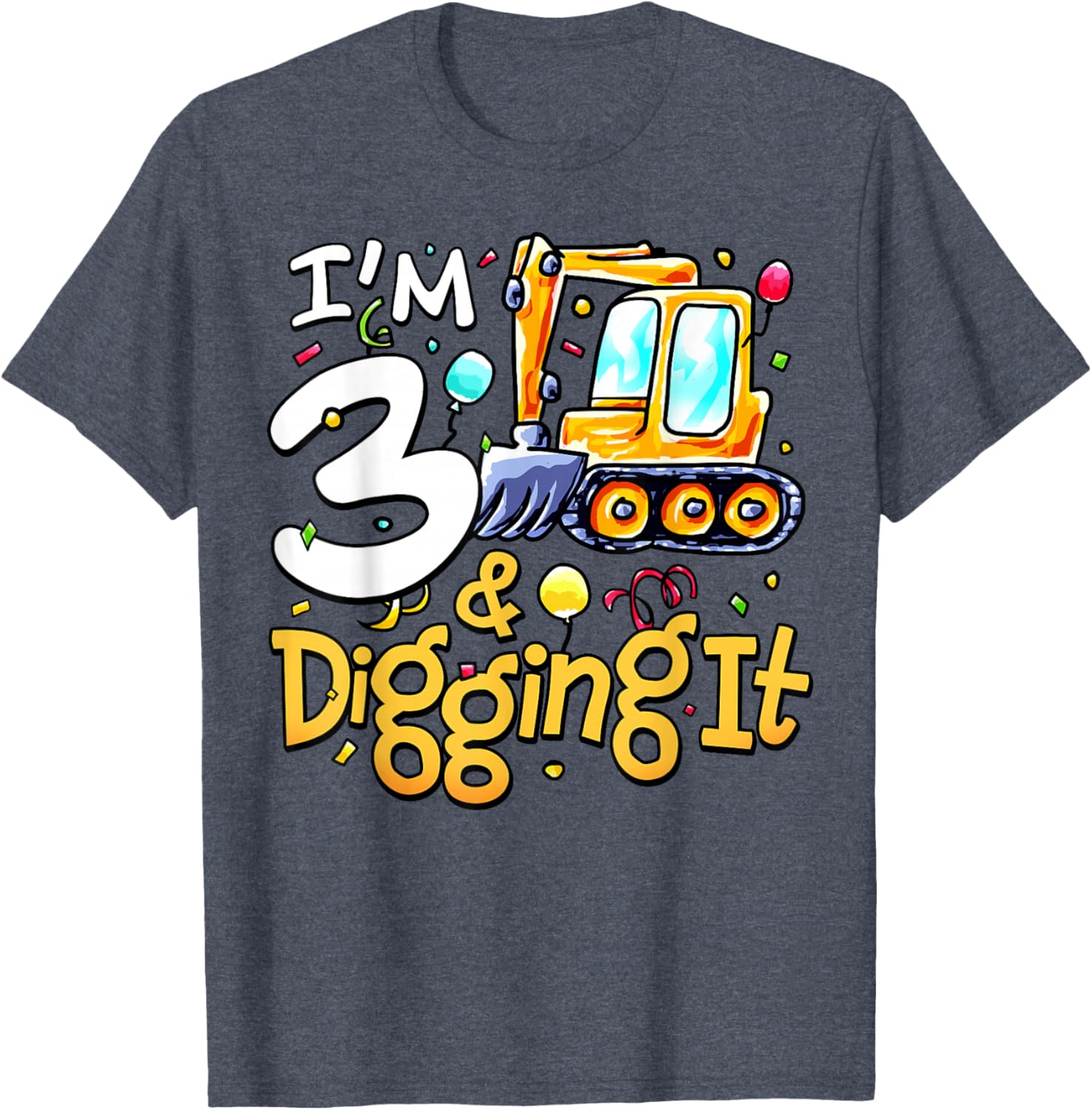 Construction Themed 3rd Birthday Shirt for Boys Cute T-Shirt Gift - 9