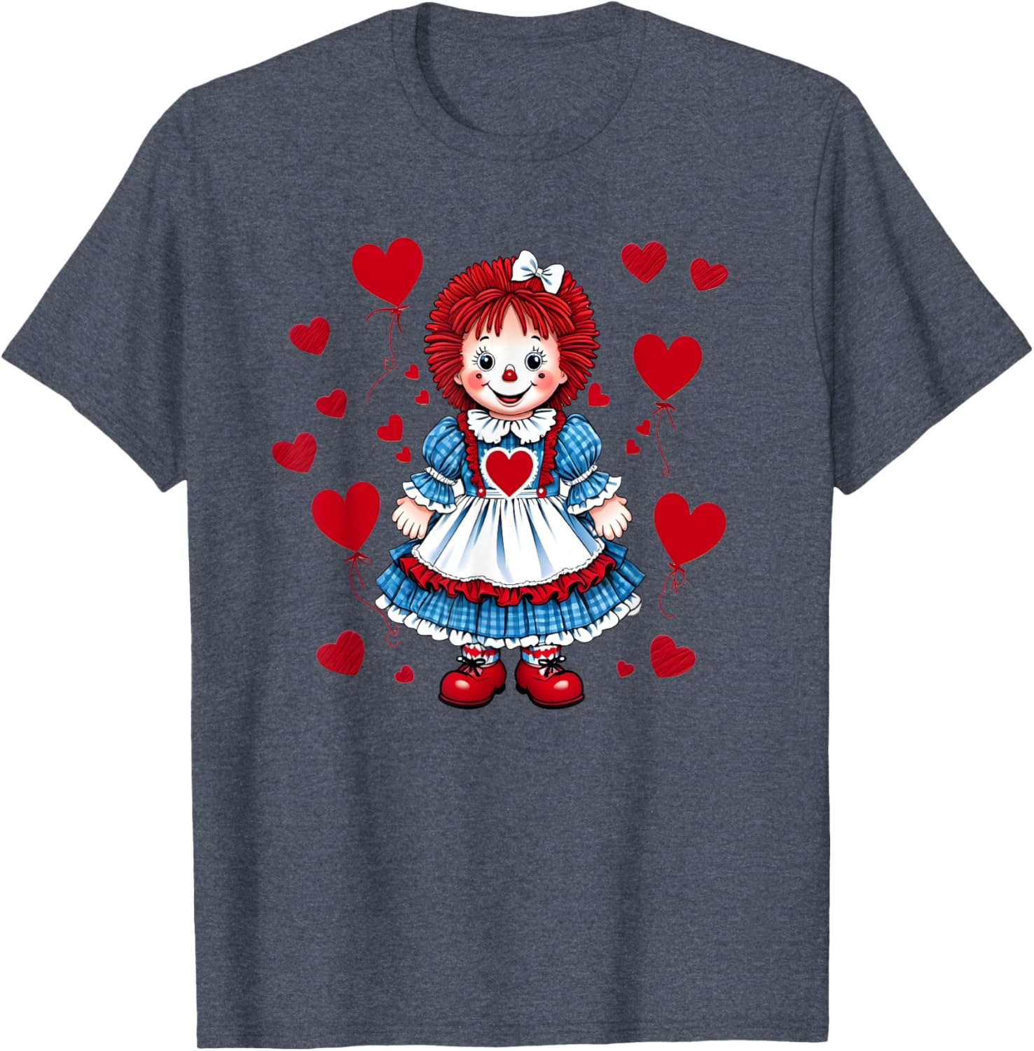 Raggedy Ann Valentine's Day Heart T-Shirt for Sweethearts and Friends - 5