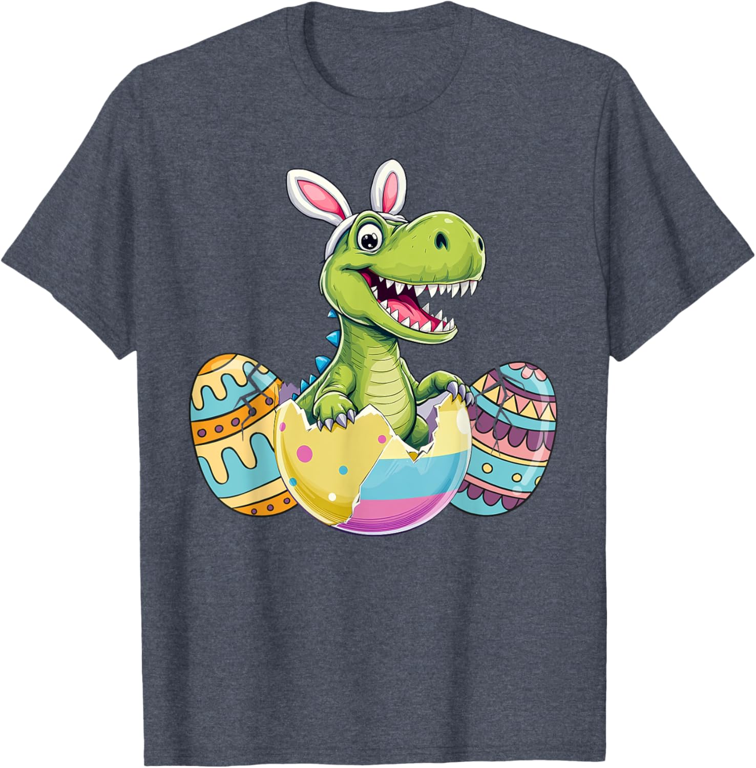 Happy Easter Dinosaur Bunny Ears T Rex Kids T-Shirt for Boys - 7