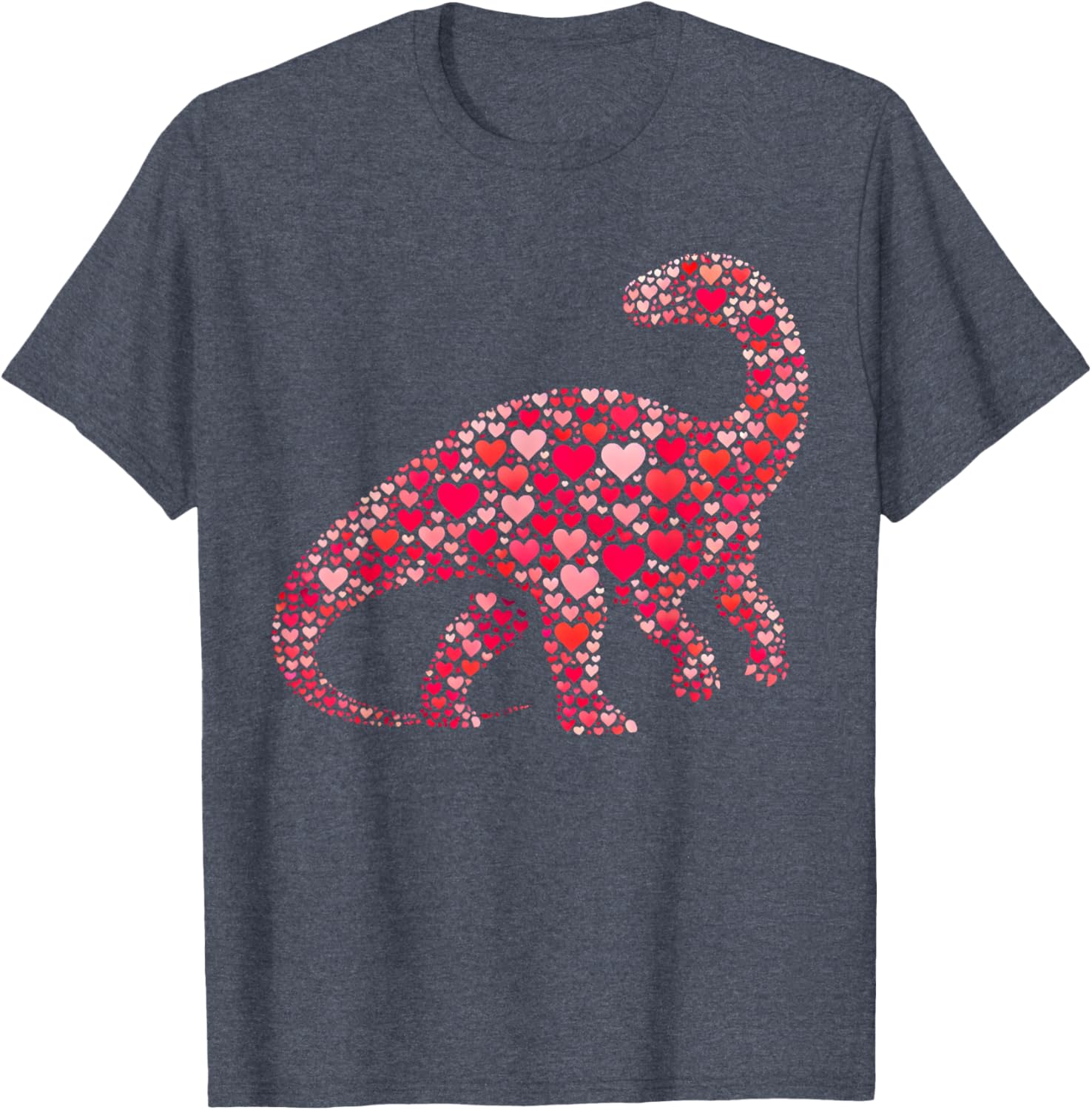 Cute Apatosaurus Dinosaur Heart T-Shirt for Valentine's Day Gifts - 9