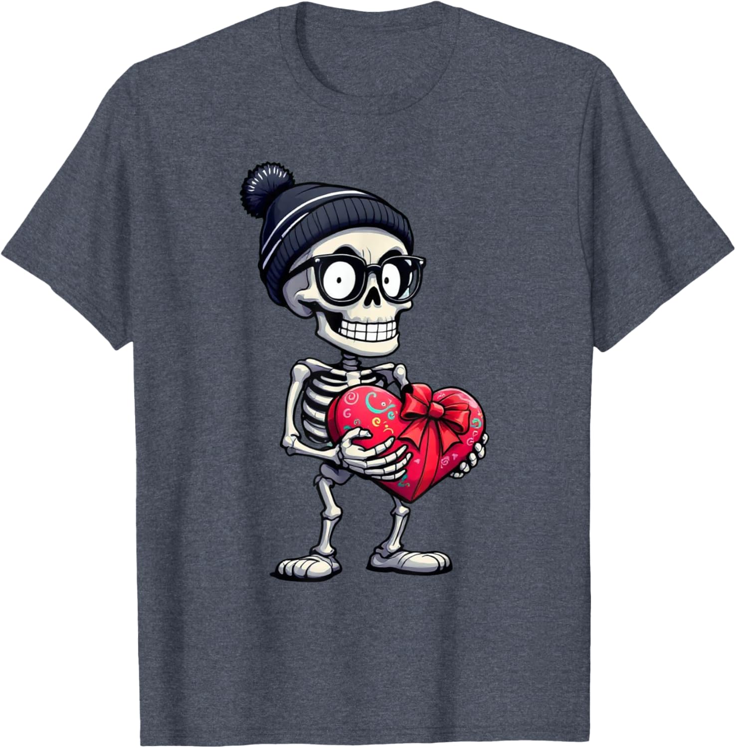 Funny Skeleton Heart Valentine's Day T-Shirt for Men and Women - 8
