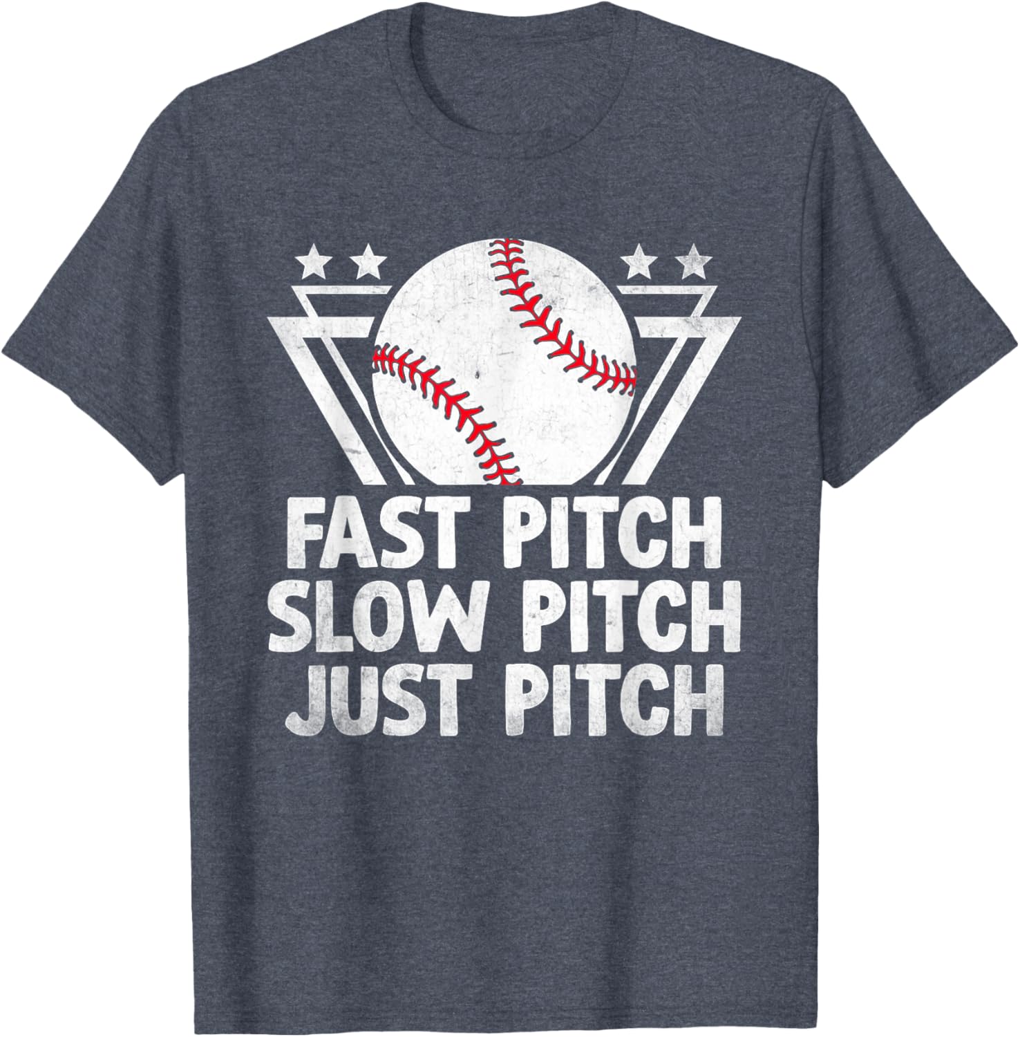 Fast Pitch Slow Pitch Just Pitch Softball T-Shirt for Players and Fans - 1