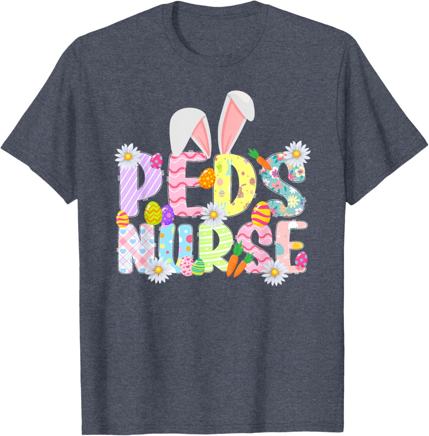 Peds Nurse Easter Bunny T-Shirt for Pediatric Nurses Fun Holiday Outfit - 15