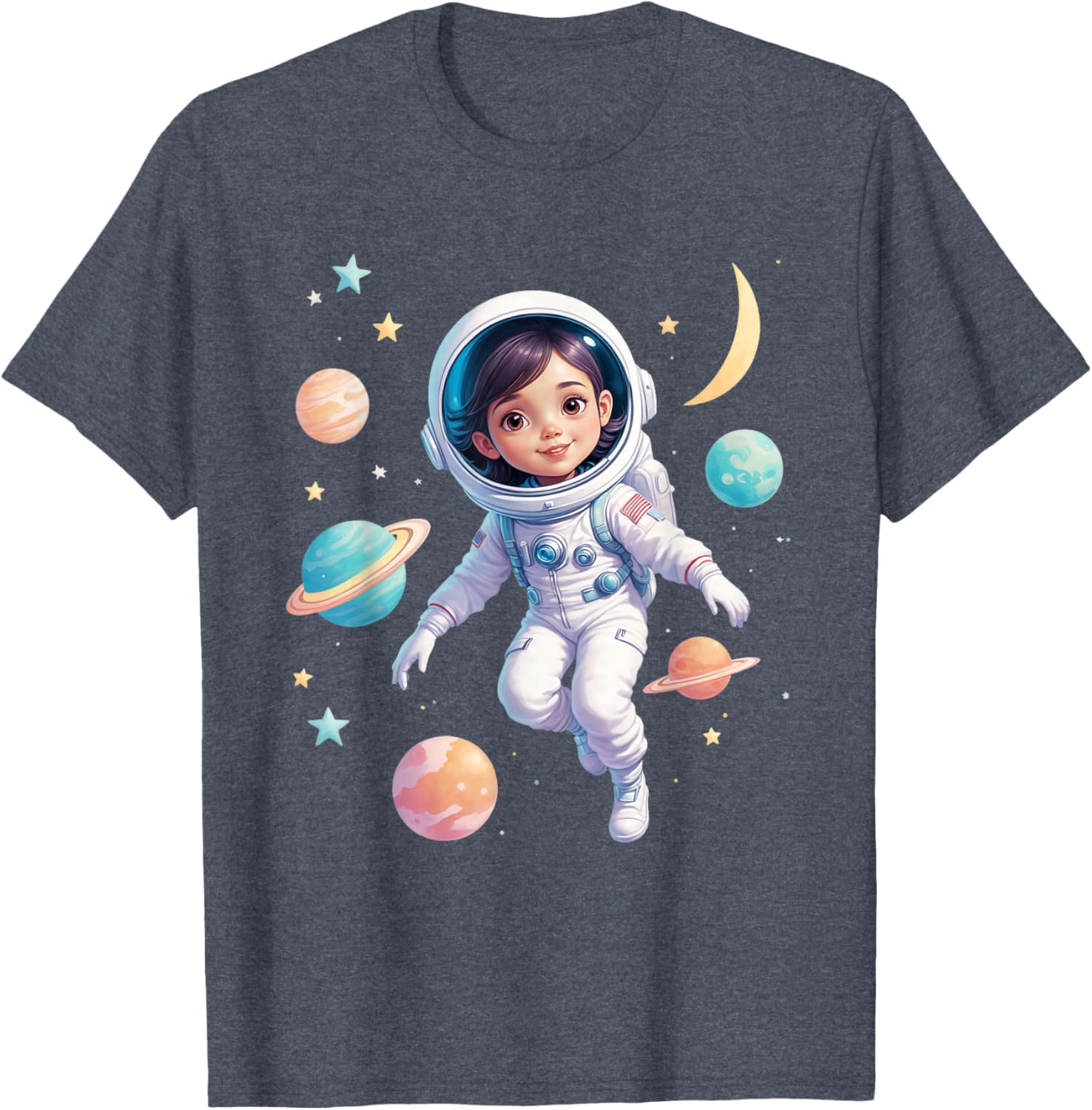 Cute Space Girl Astronaut T-Shirt for Cosmic Explorer Fans - 3