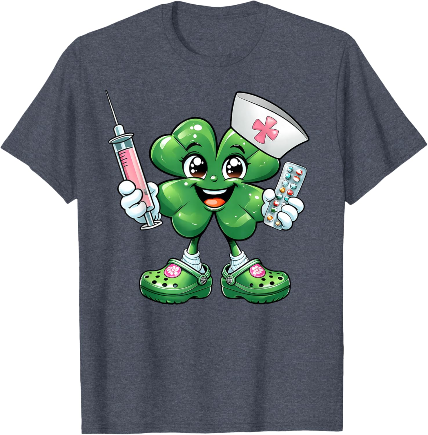 Saint Pattys Scrub T-Shirt for Nurses with Shamrock Design - Women's Apparel - 4