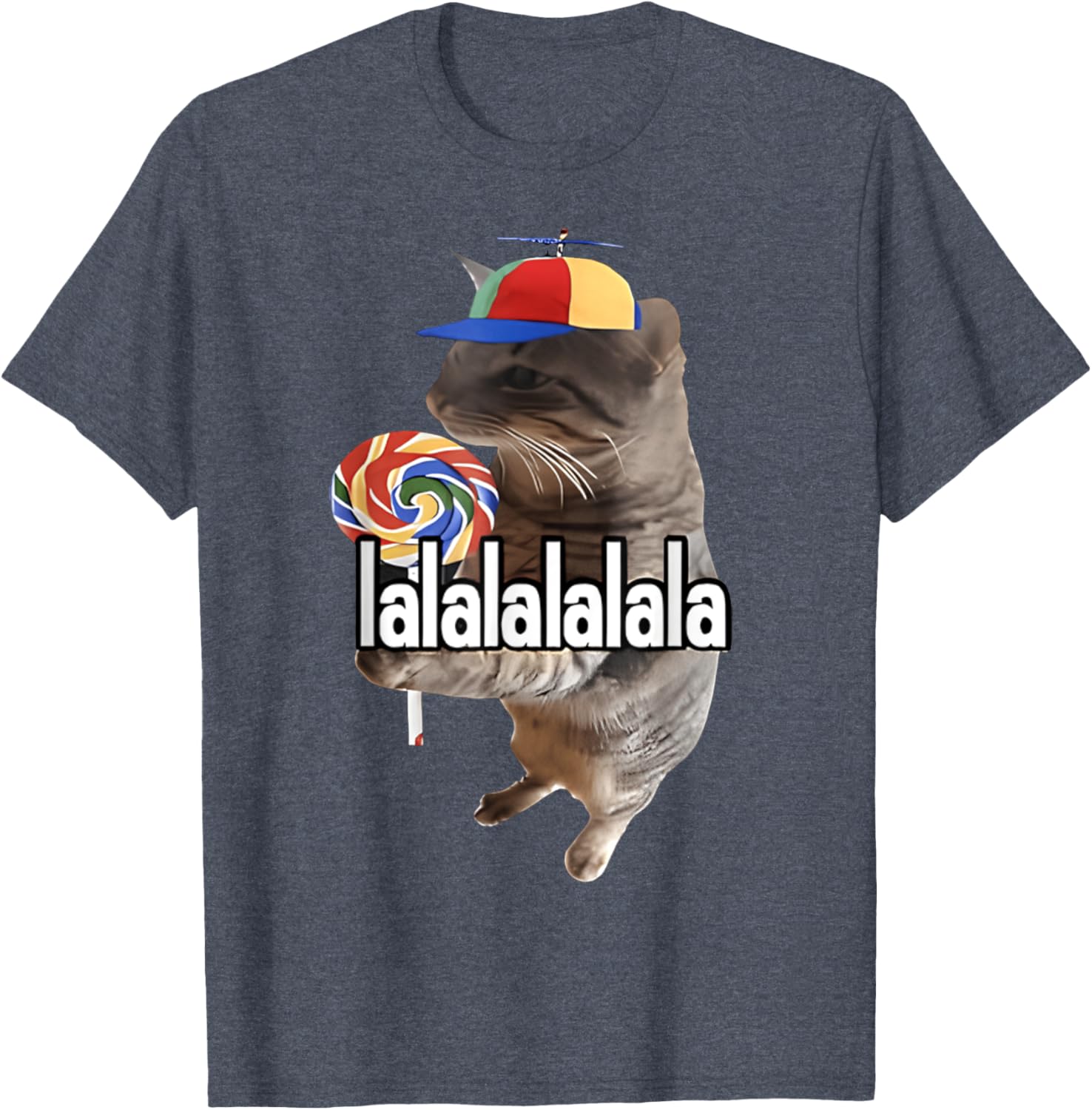 Silly Cat with Lollipop Funny Meme T-Shirt for Men, Women, Kids - 25