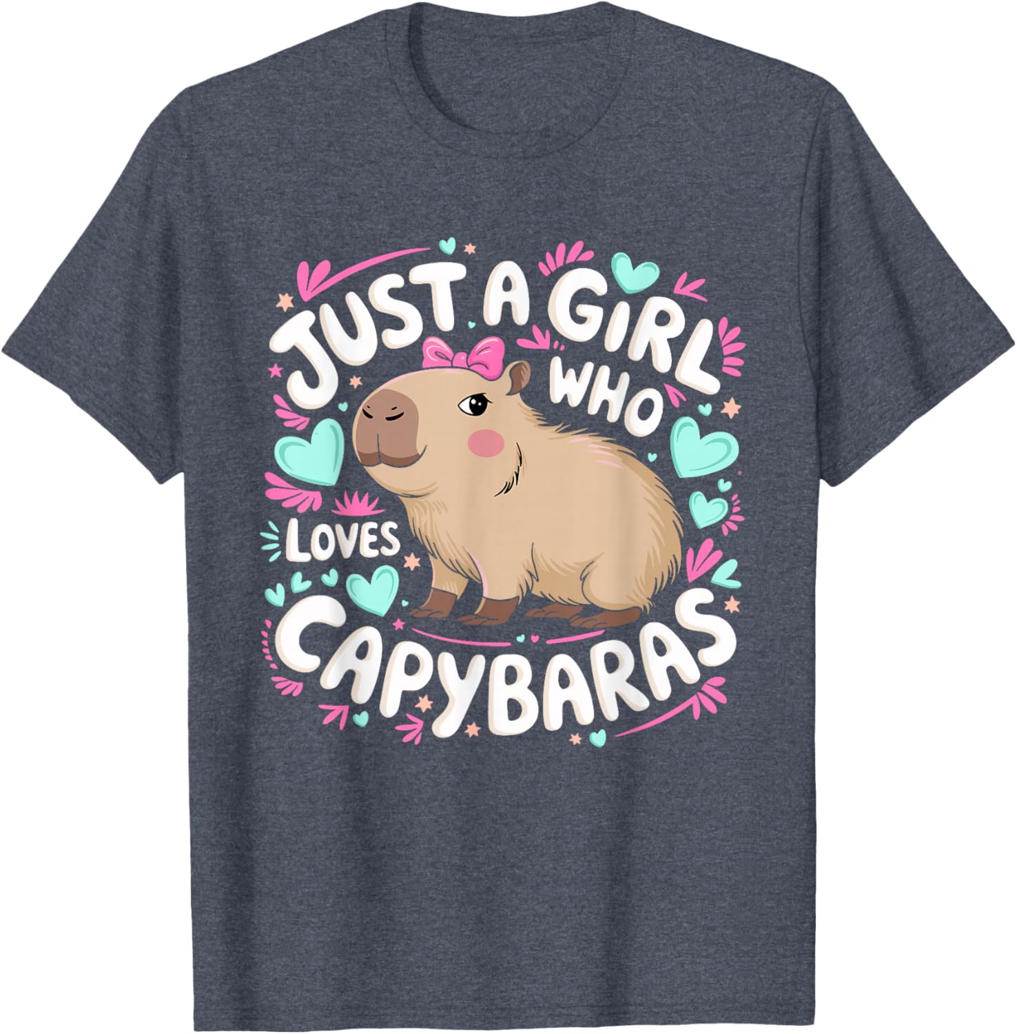 Just a Girl Who Loves Capybaras T-Shirt for Women and Kids - 10